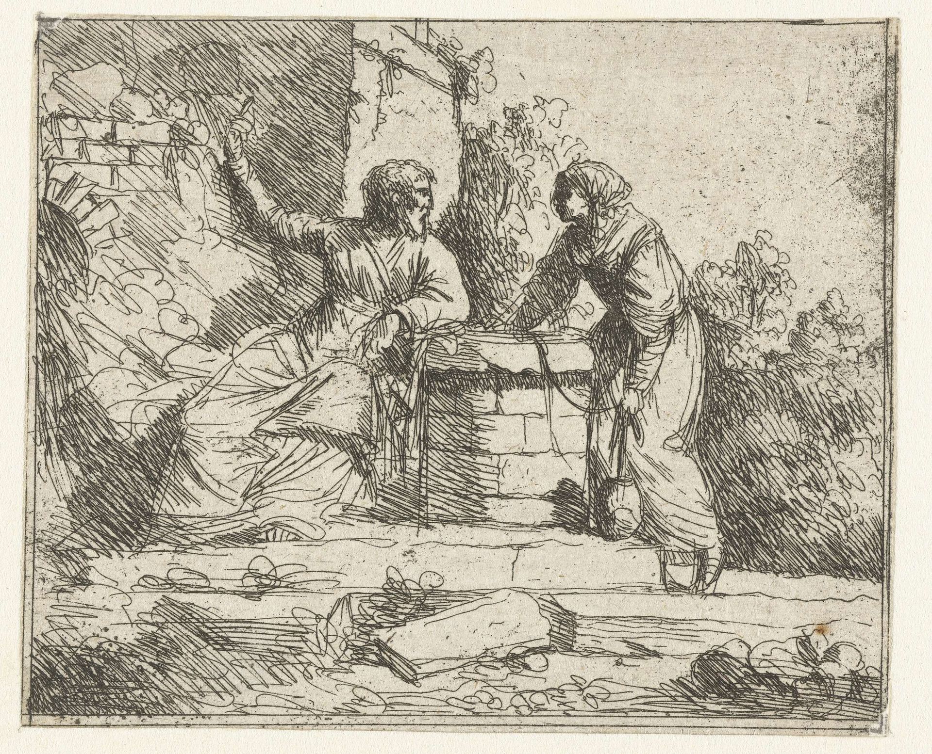 Christus en de Samaritaanse vrouw by Jan Lievens