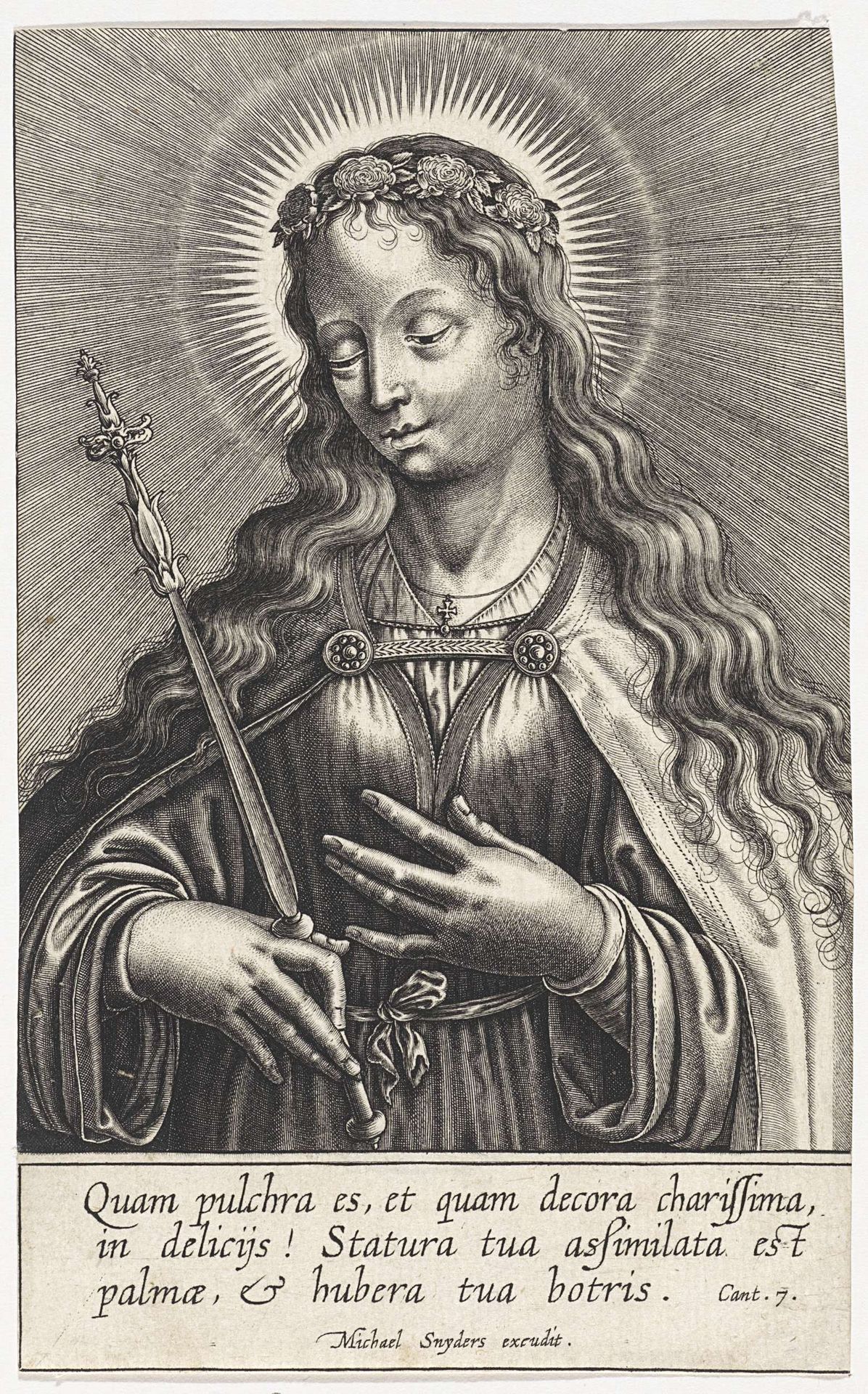 Maria, met scepter in de hand by Wierix