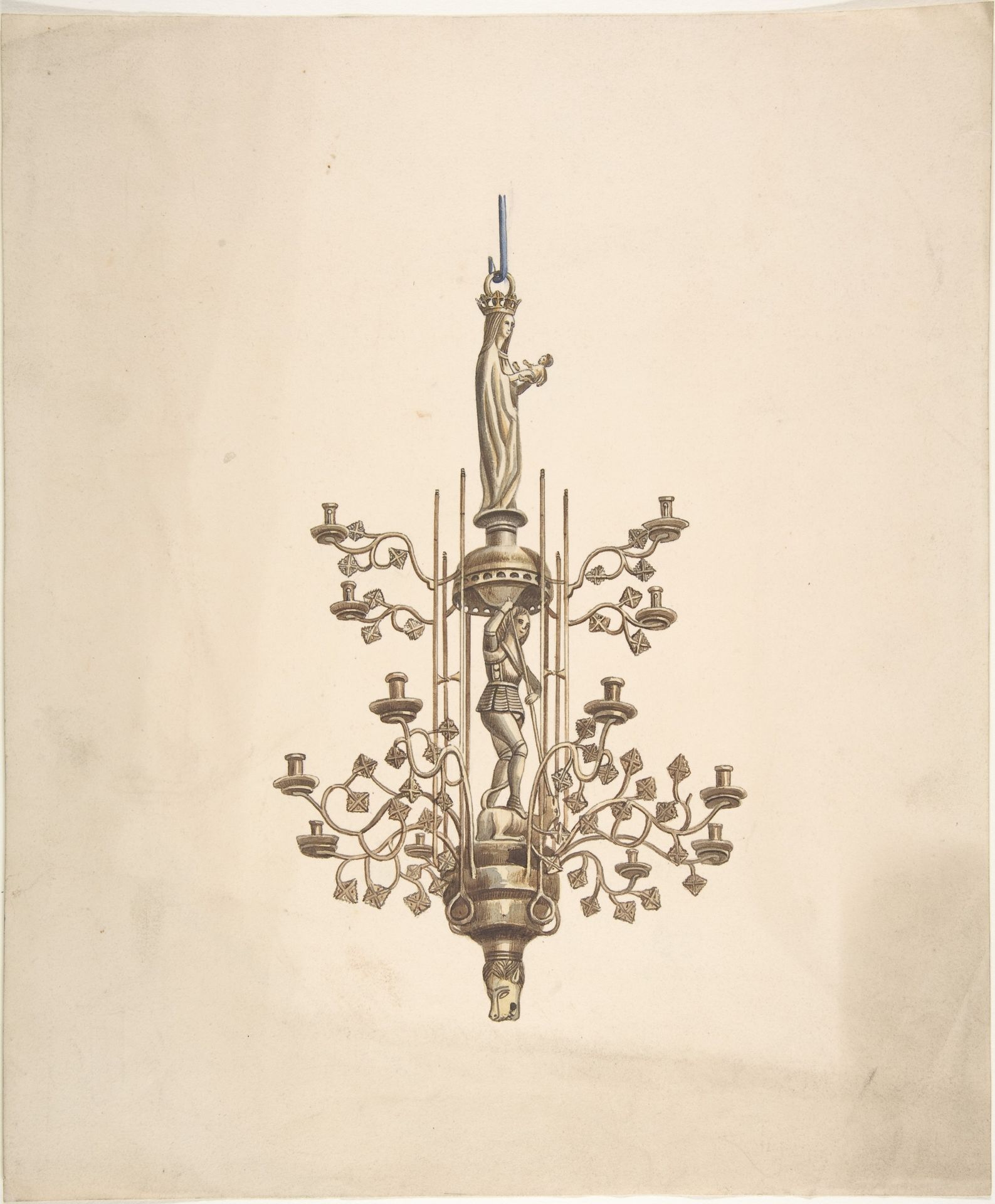 Design for a candelabrum by Anonymous