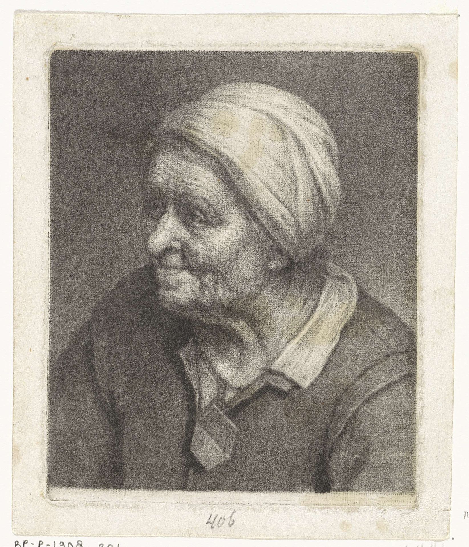 Portretbuste van een oude vrouw by Carel de (II) Moor