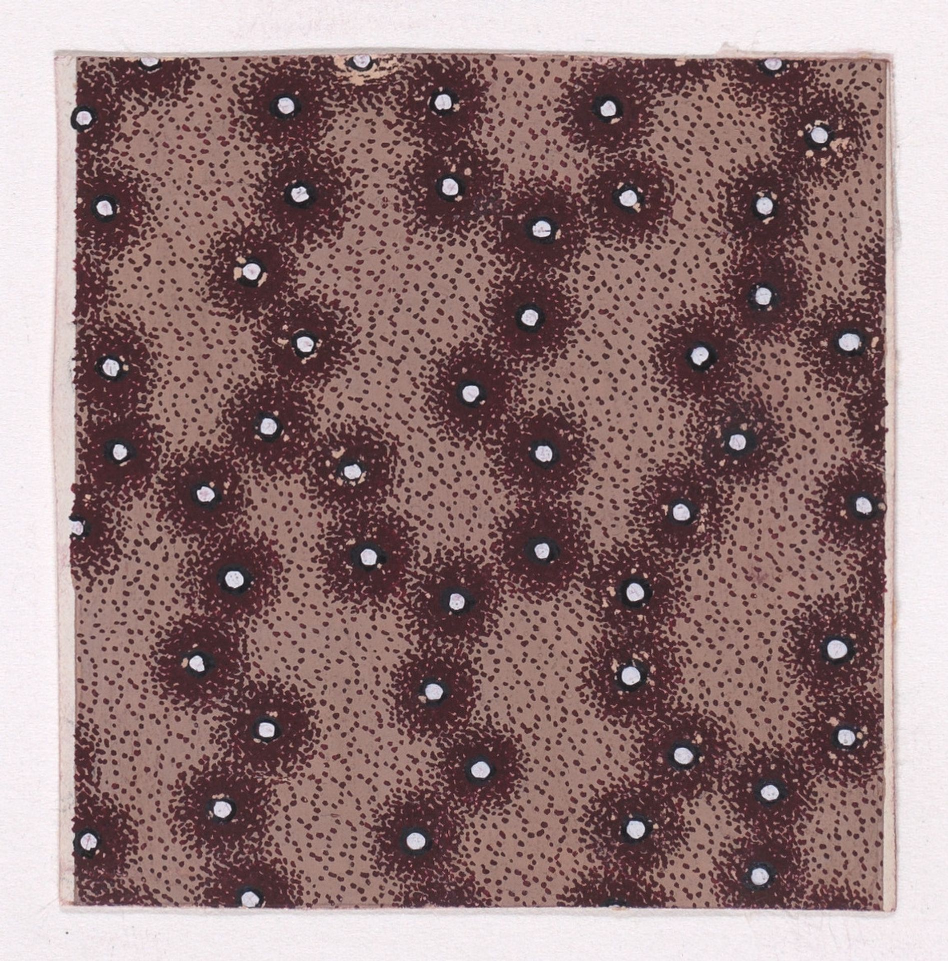 Textile Design with an Interlacing Pattern of Circles with Pearls over a Stippled Background by Anonymous