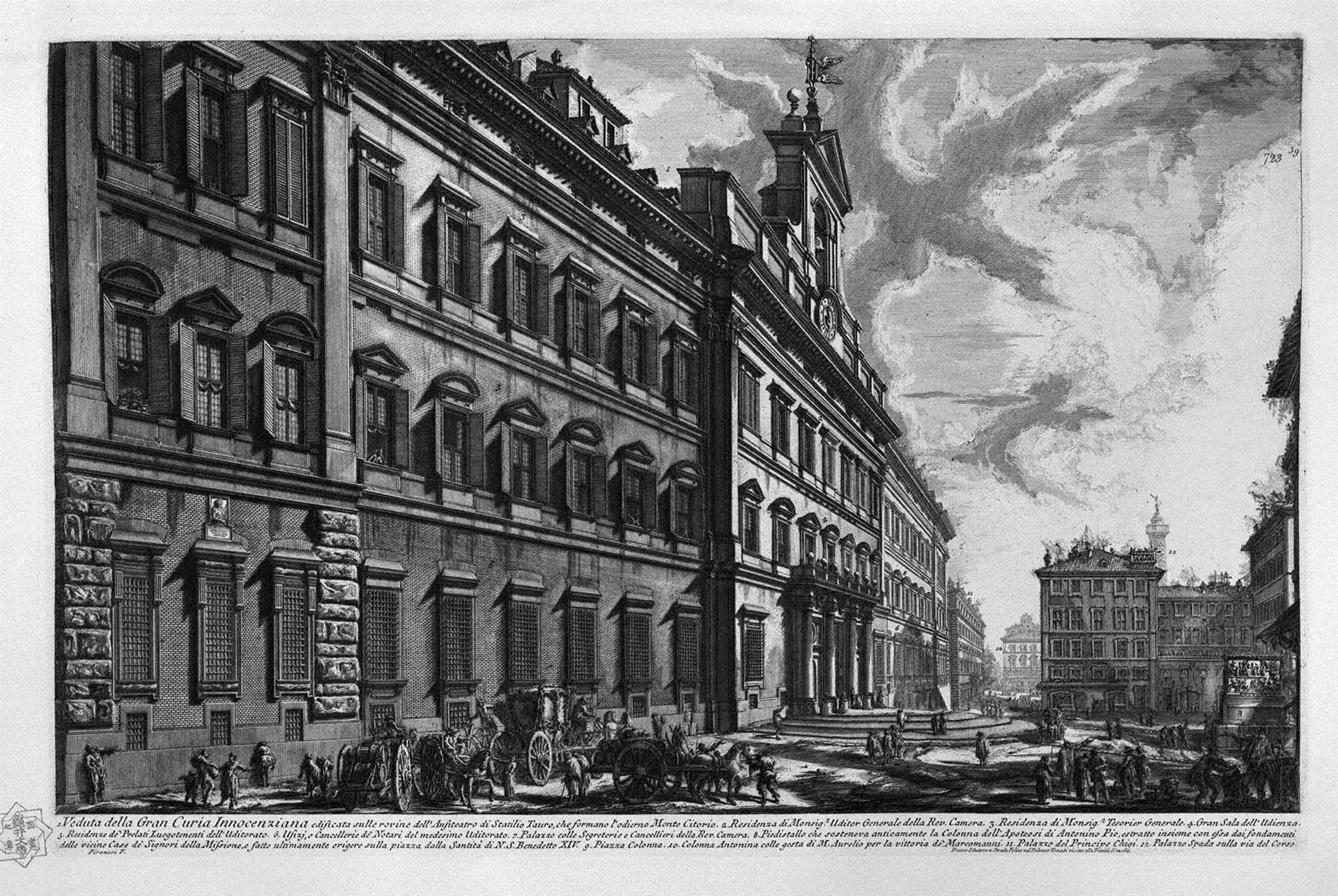 View of the Quirinal Palace on the building for the Offices of `Short and the Holy See by Giovanni Battista Piranesi