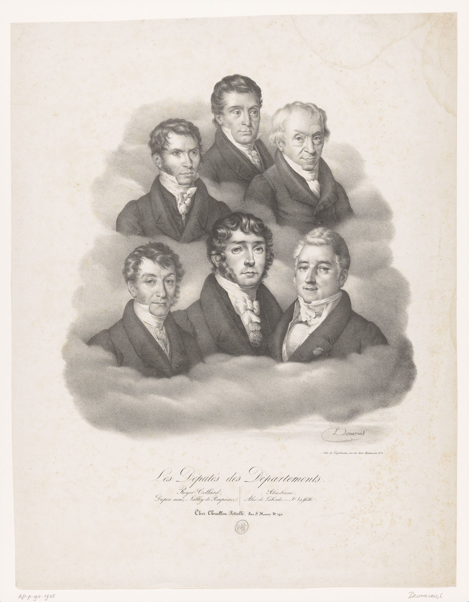 Zes portretten van leden van het Franse parlement by L. Desmarais