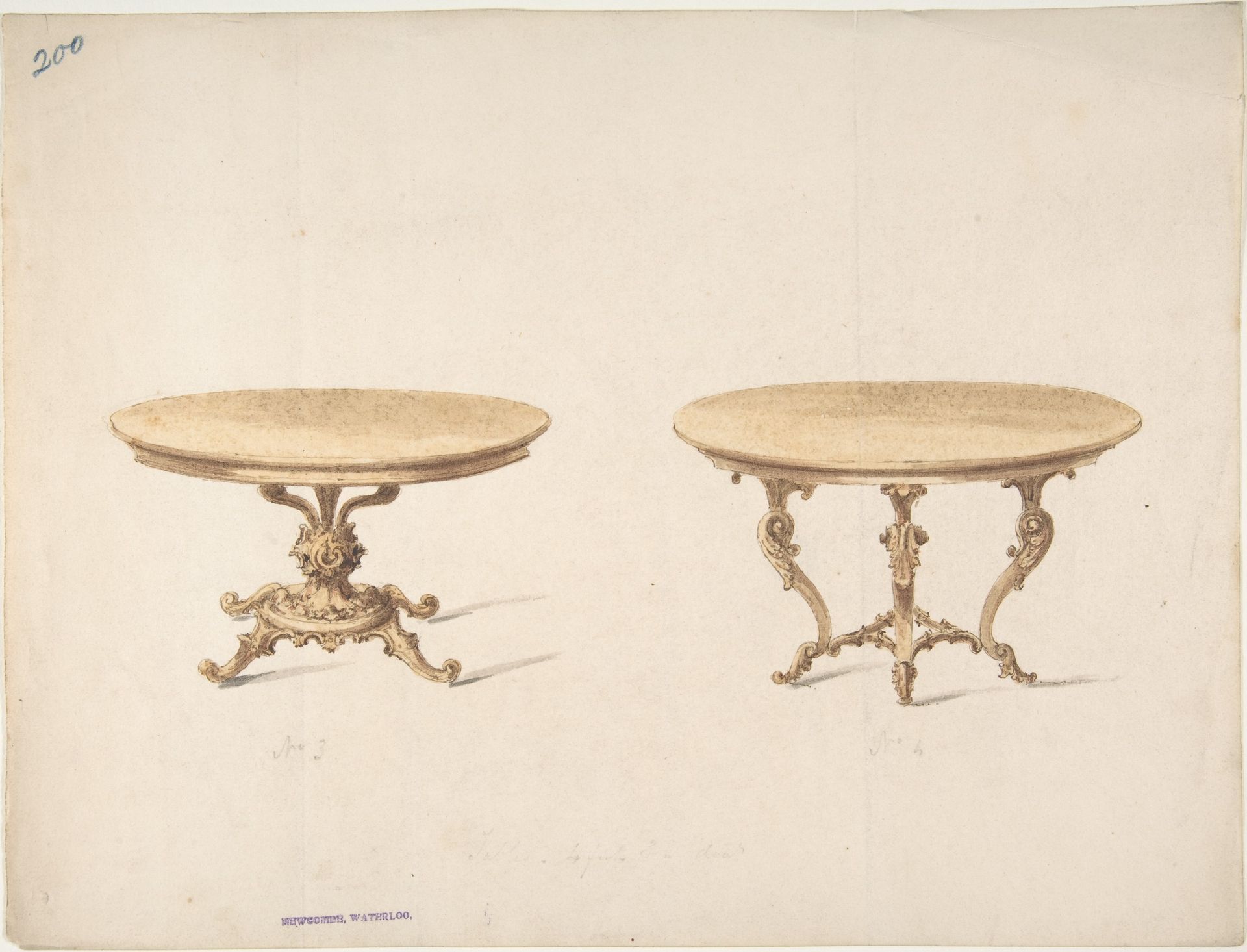 Designs for Two Round Tables by Anonymous