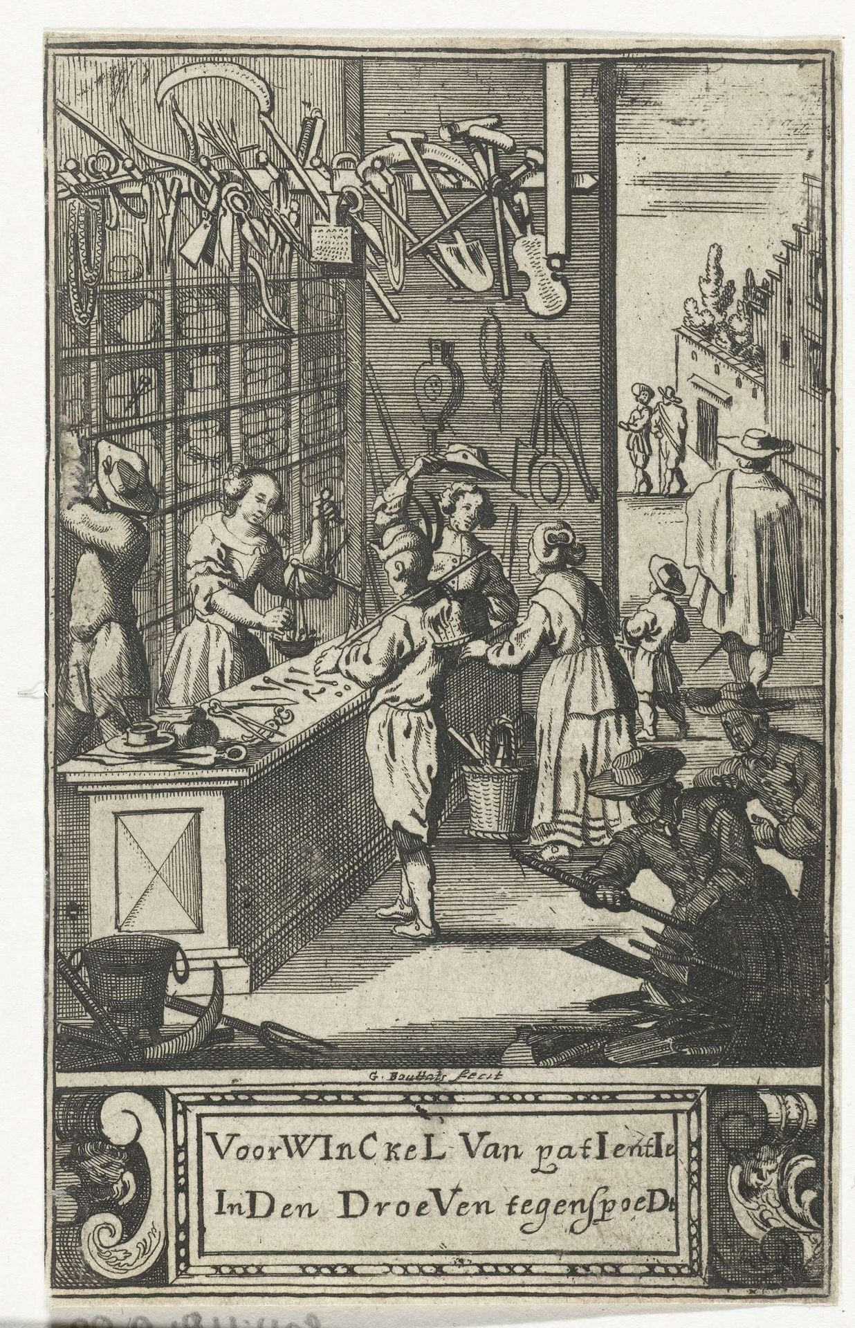 Interieur van een gereedschapswinkel by Gaspar Bouttats