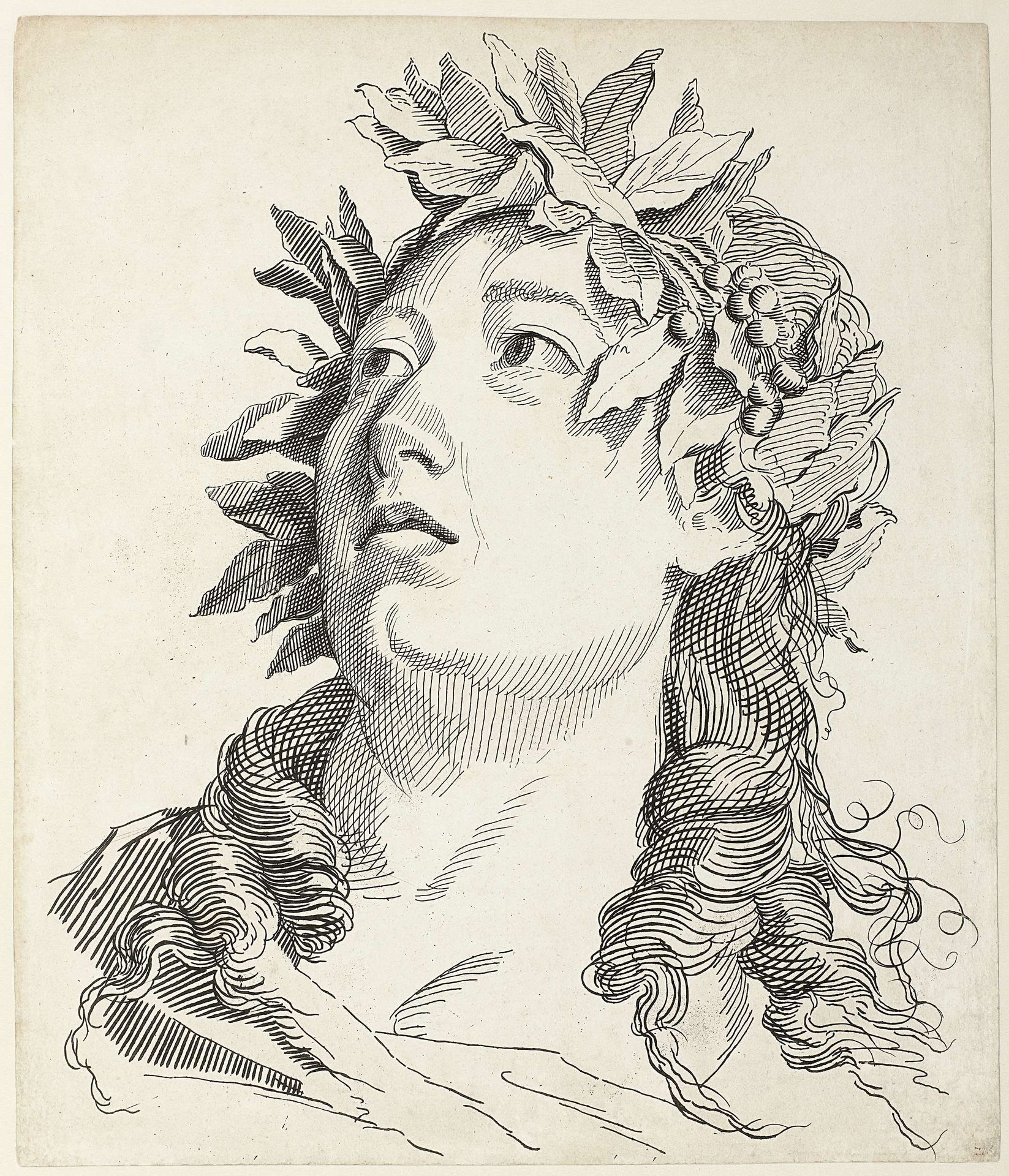 Vrouwenkop met lauwerkrans by Antonio Giuseppe Barbazza