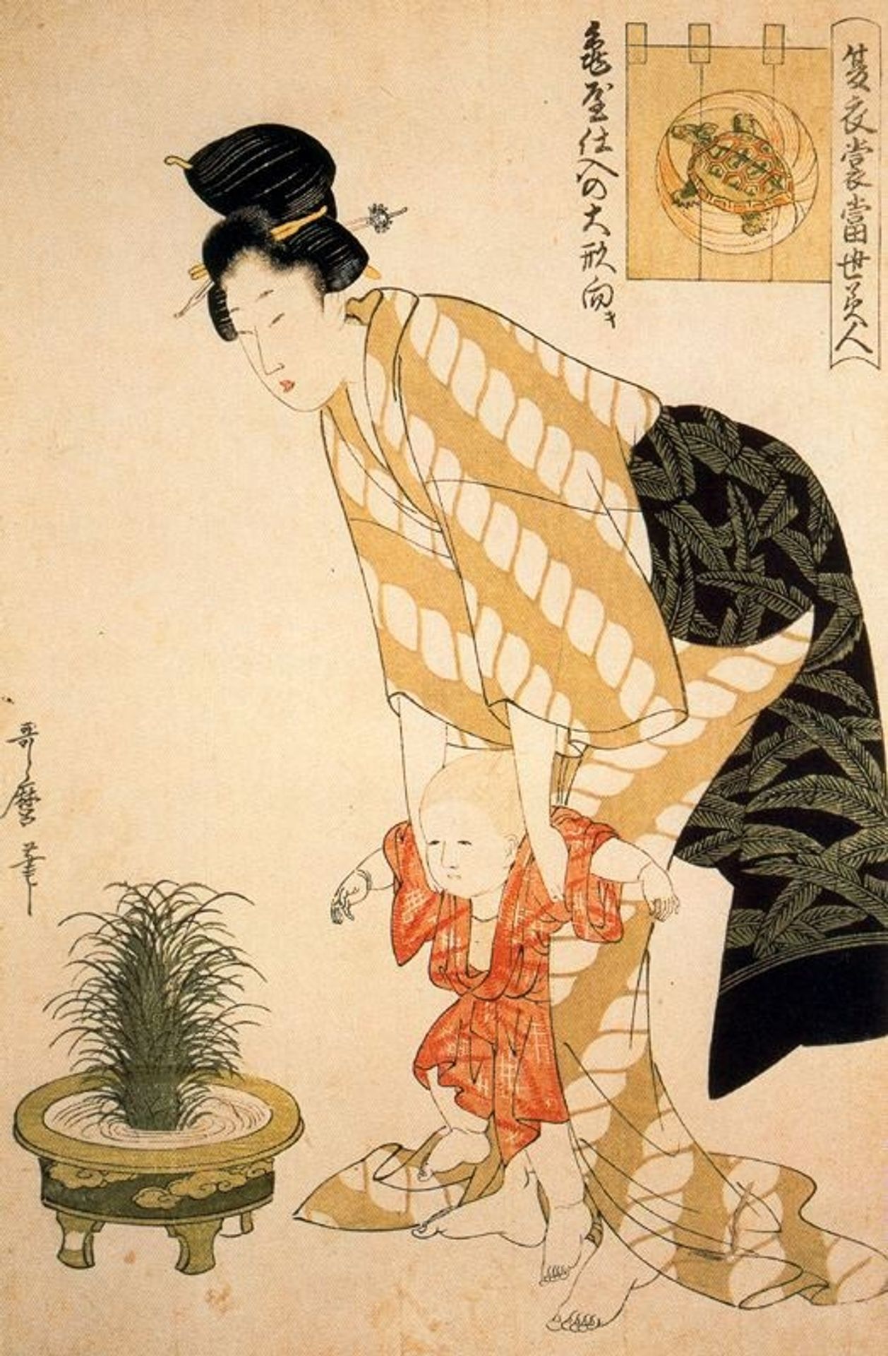Flower patterned cotton by Kitagawa Utamaro