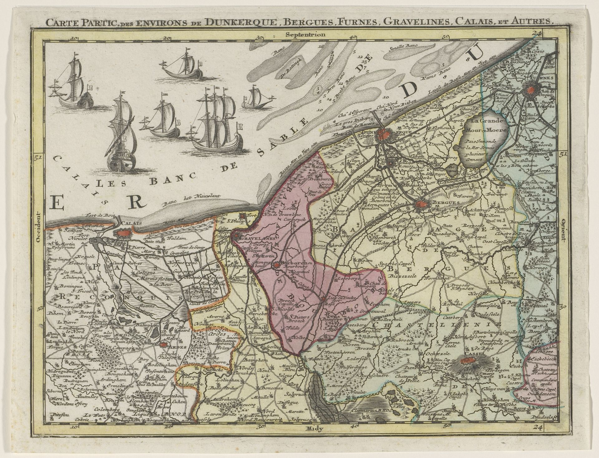 Deel van een kaart van de Oostenrijkse Nederlanden by Tobias Conrad Lotter
