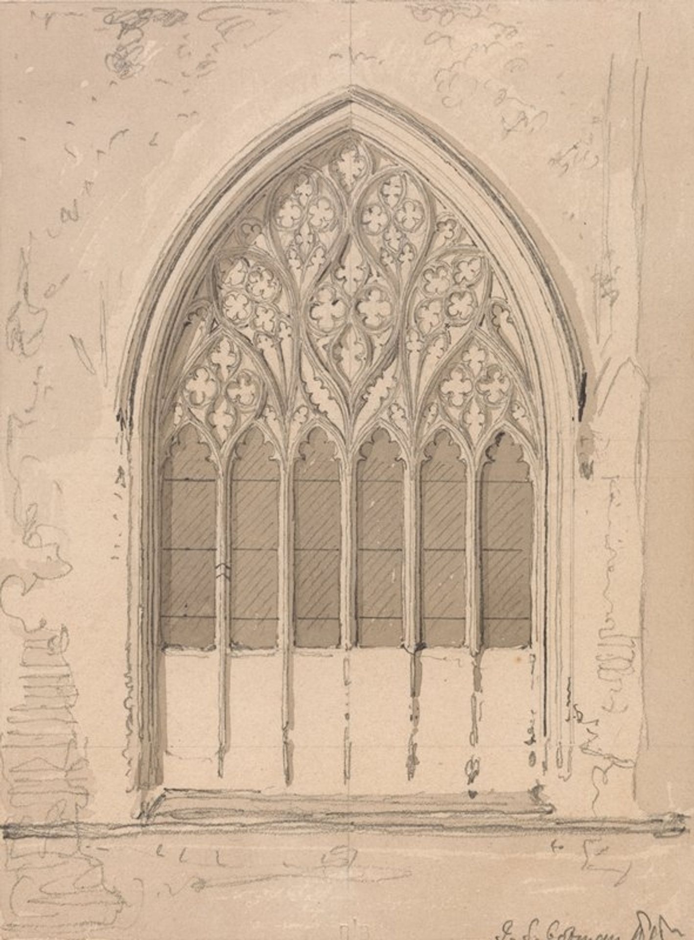 West Window of Snettisham Church, Norfolk by John Sell Cotman
