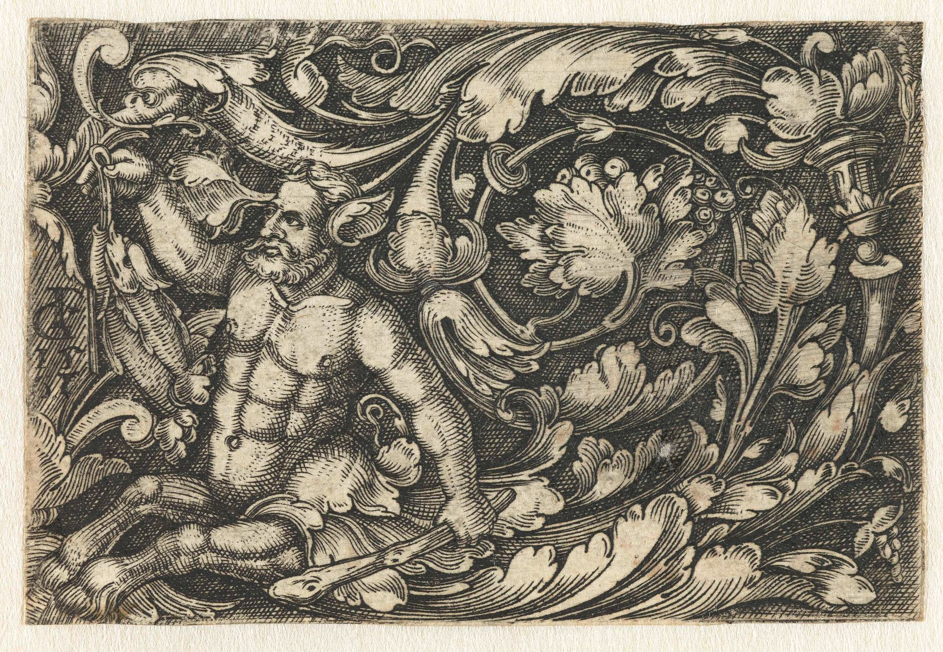 Ornament met centaur by Monogrammist FG