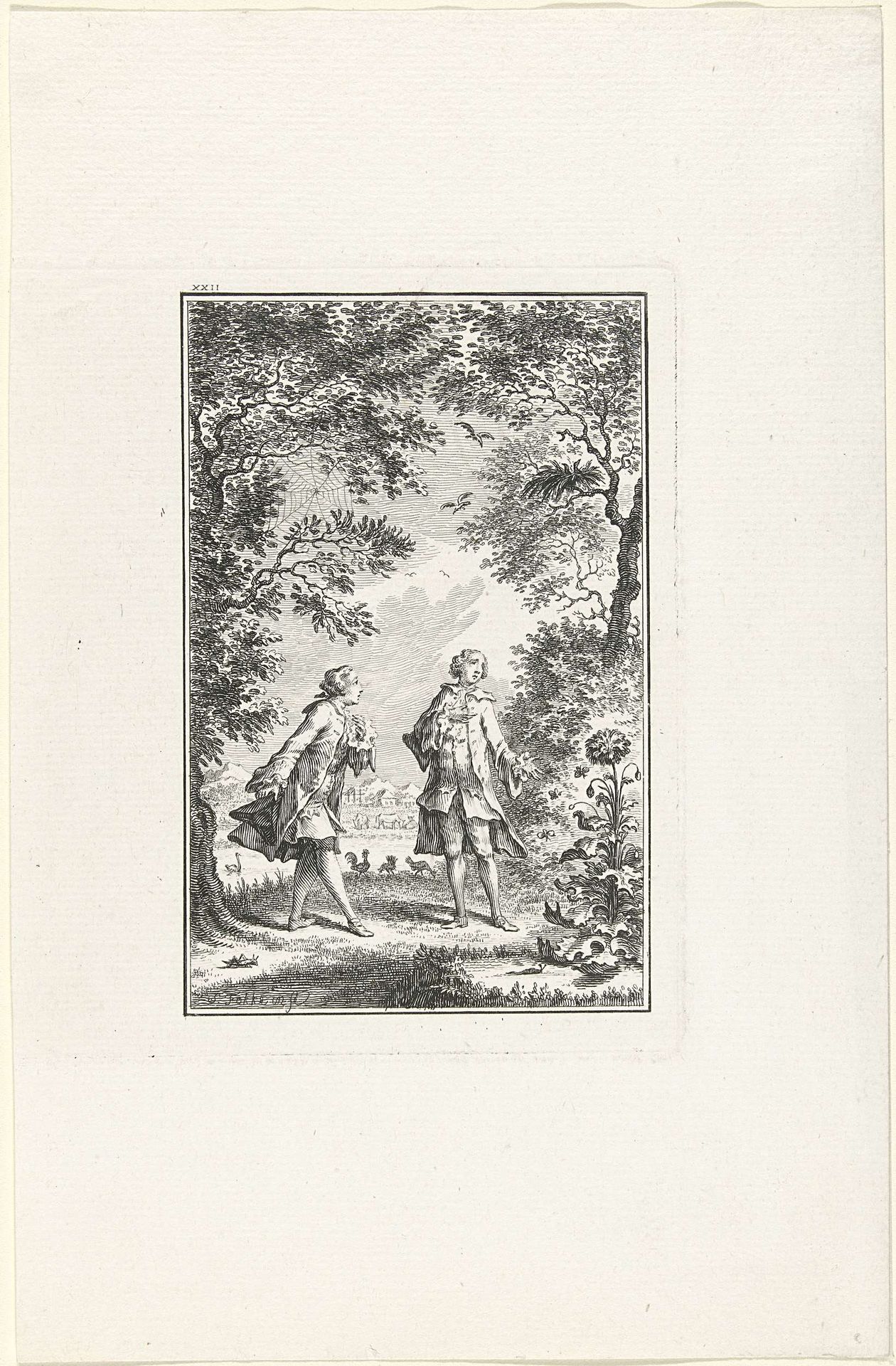 Twee heren in de natuur by Simon Fokke
