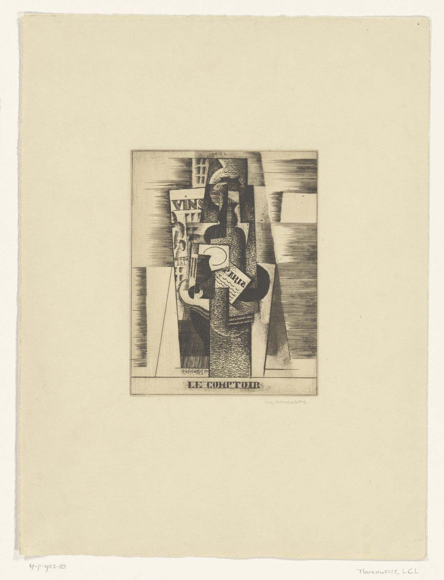Le comptoir by Ludwig Casimir Ladislas Marcoussis