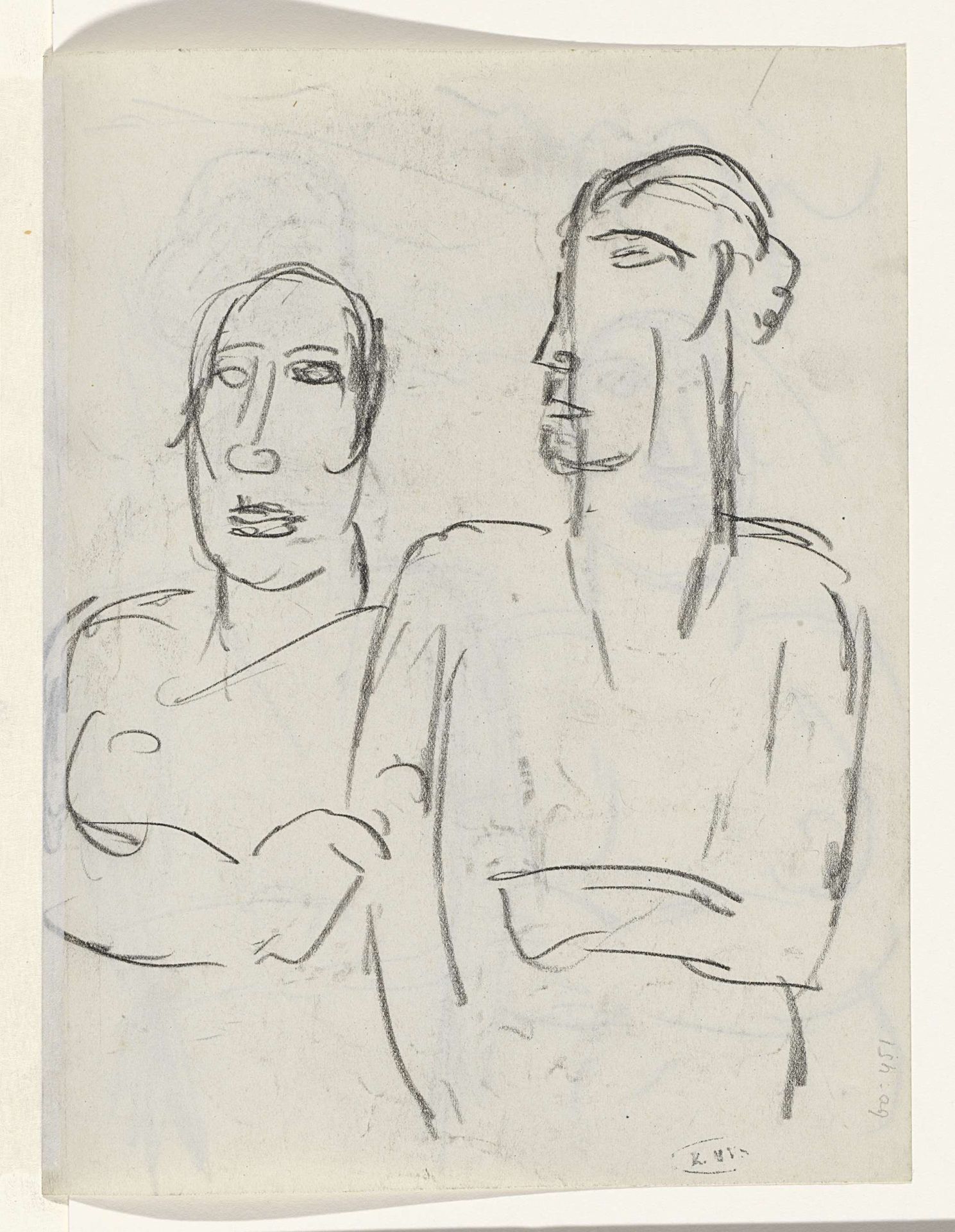 Twee staande mensen by Leo Gestel