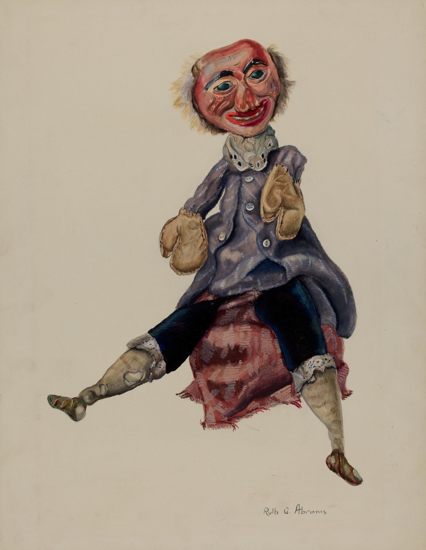 "Punch" Boxer with Blue Coat by Ruth Abrams