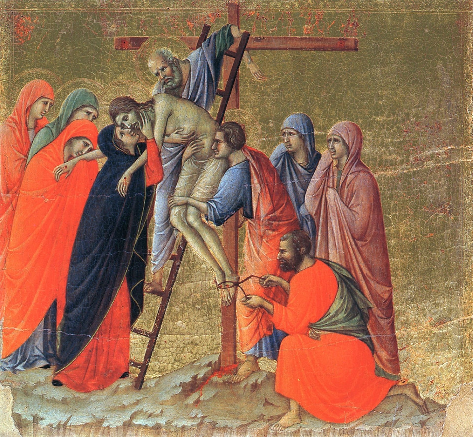 Descent from the Cross by Duccio