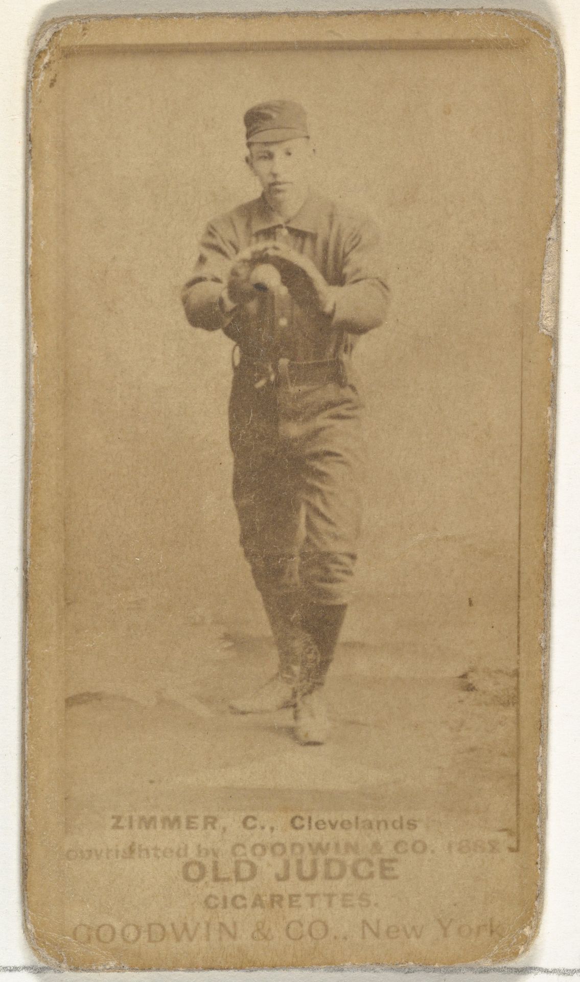 Charles Louis "Chief" Zimmer, Catcher, Cleveland, from the Old Judge series (N172) for Old Judge Cigarettes by Goodwin & Company