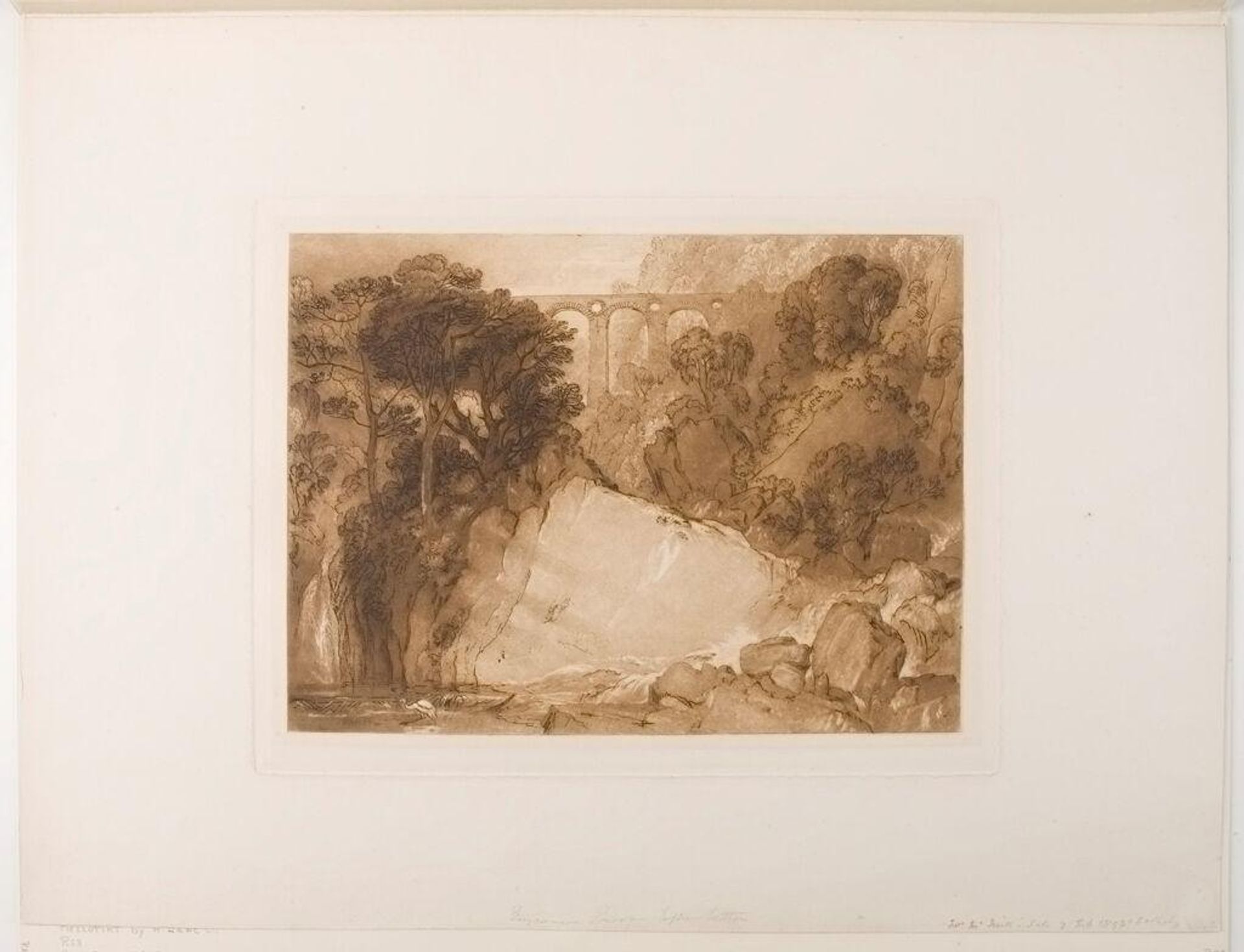 Stork and Aqueduct by Etching by Joseph Mallord William Turner