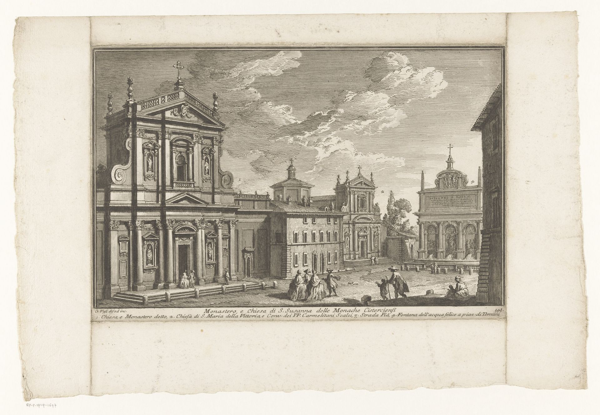 Piazza San Bernardo te Rome by Giuseppe Vasi