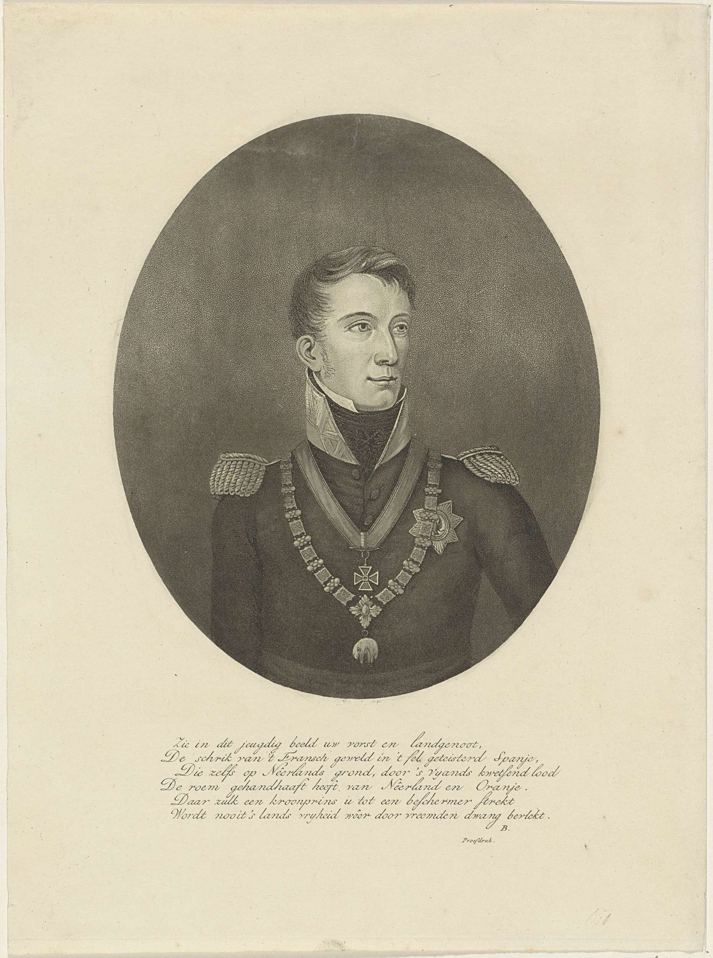 Portret van Willem II, koning der Nederlanden by Willem Hendrik Hoogkamer
