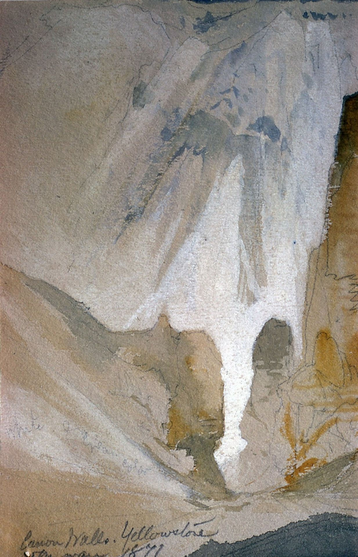 Canyon Walls, Yellowstone (sketch) by Thomas Moran