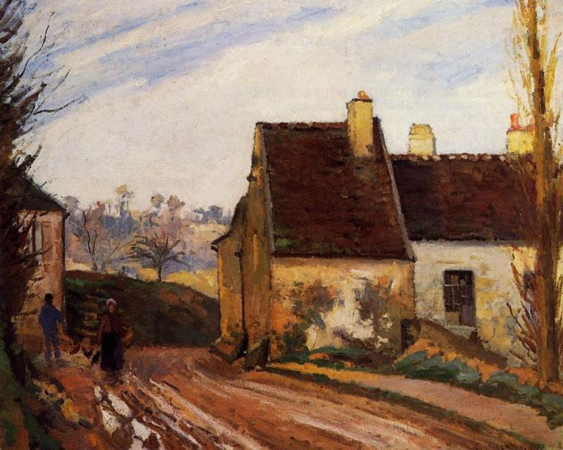 The Tumbledown Cottage near Osny by Camille Pissarro