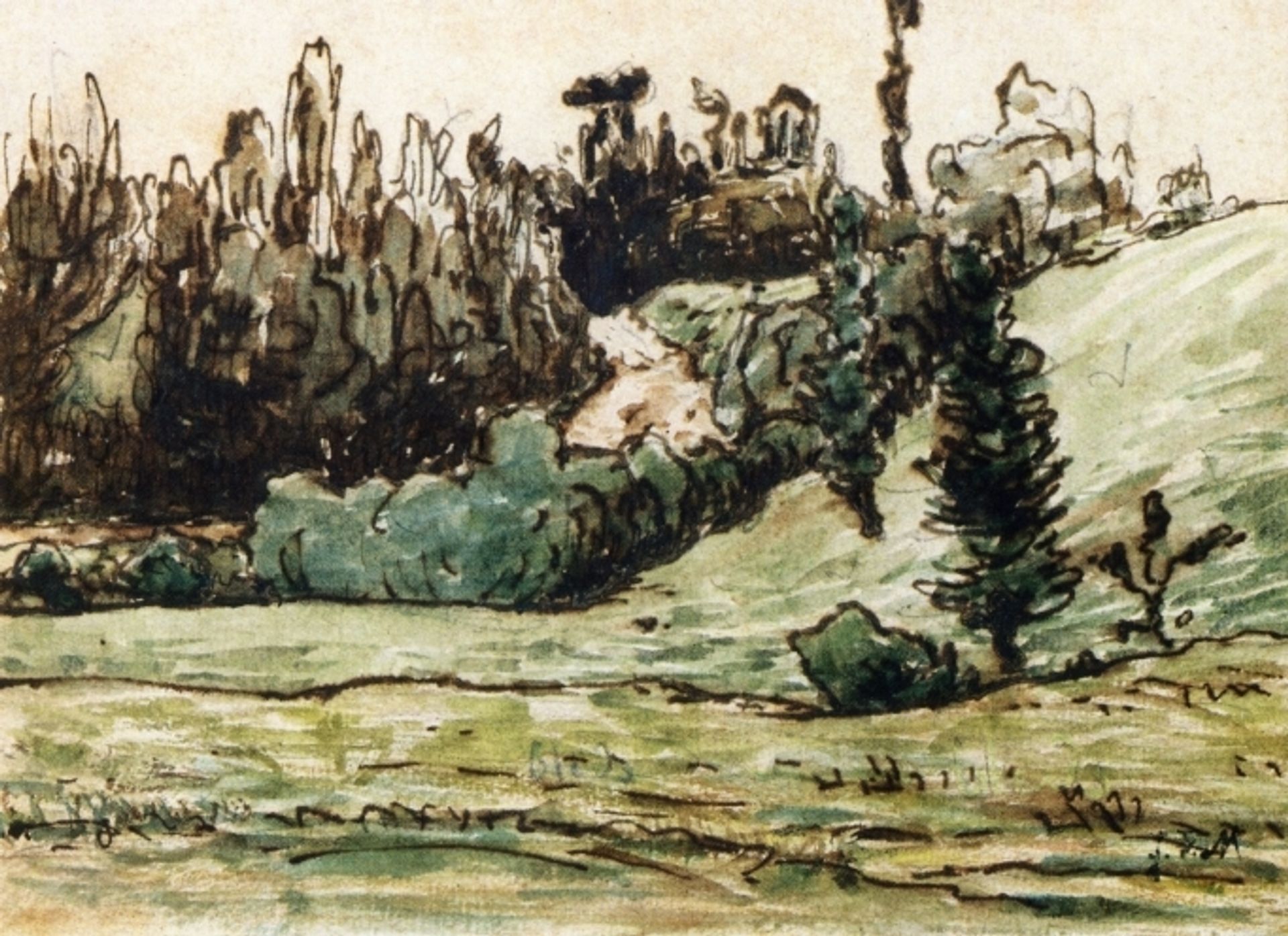 Wooded Hillside near Vichy by Jean-François Millet