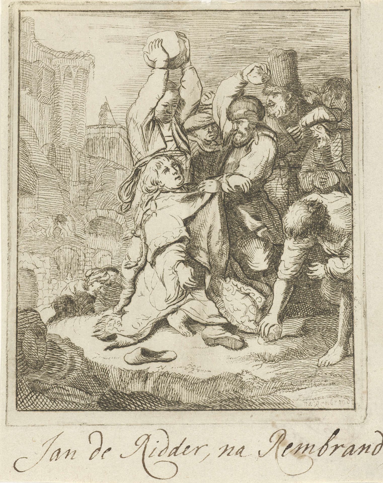 Steniging van de heilige Stefanus by Jan de Ridder
