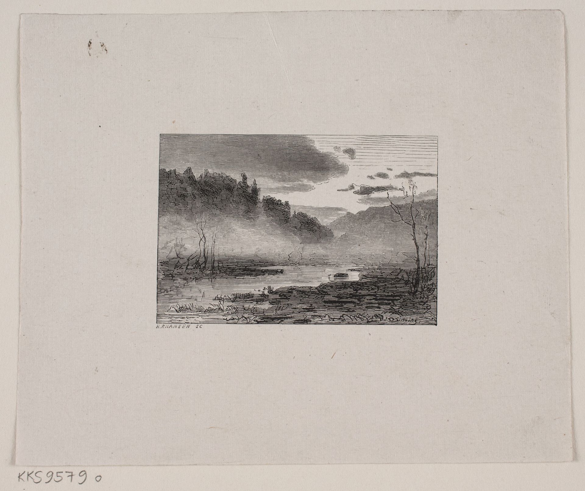 Illustration til "En Sommernat paa Krogskoven" by H.P. Hansen