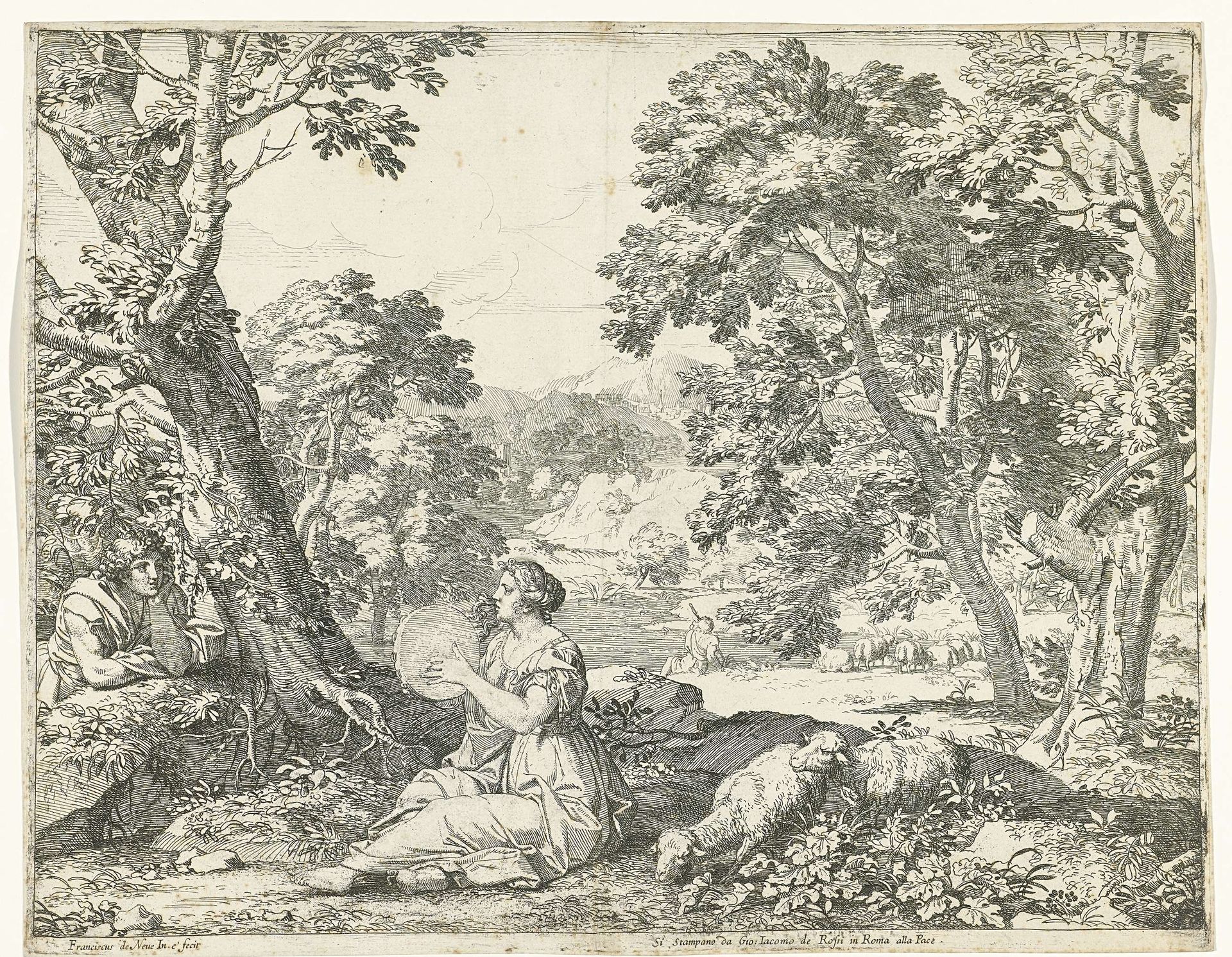 Tamboerijnspeelster by Franciscus de Neve