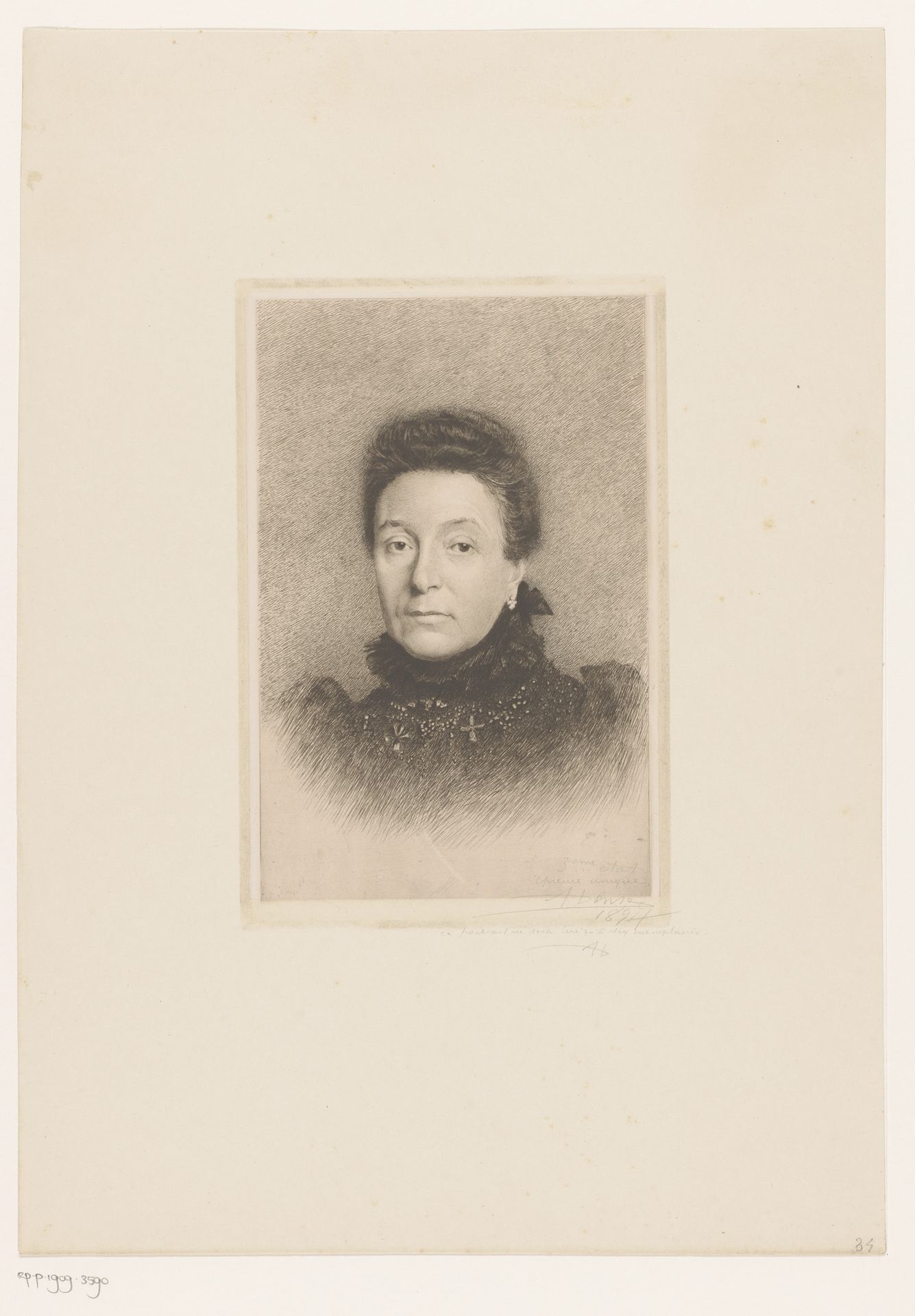 Portret van de vrouw van Victor-Charles Mahillon by Auguste Danse
