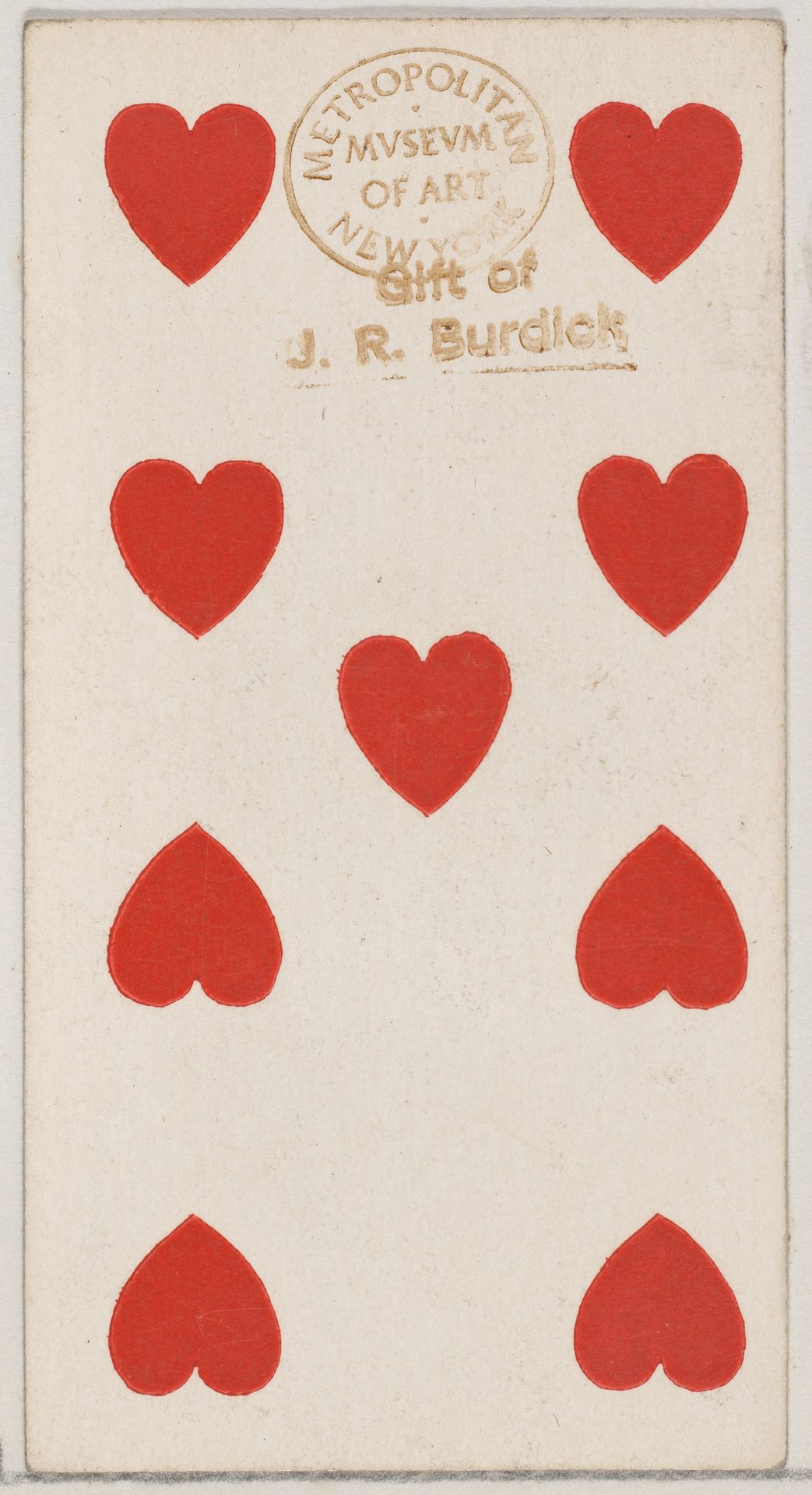 Nine Hearts, from the Playing Cards series (N84) to promote Turkish Cross-Cut Cigarettes for W. Duke, Sons and Co. by W. Duke, Sons & Co.