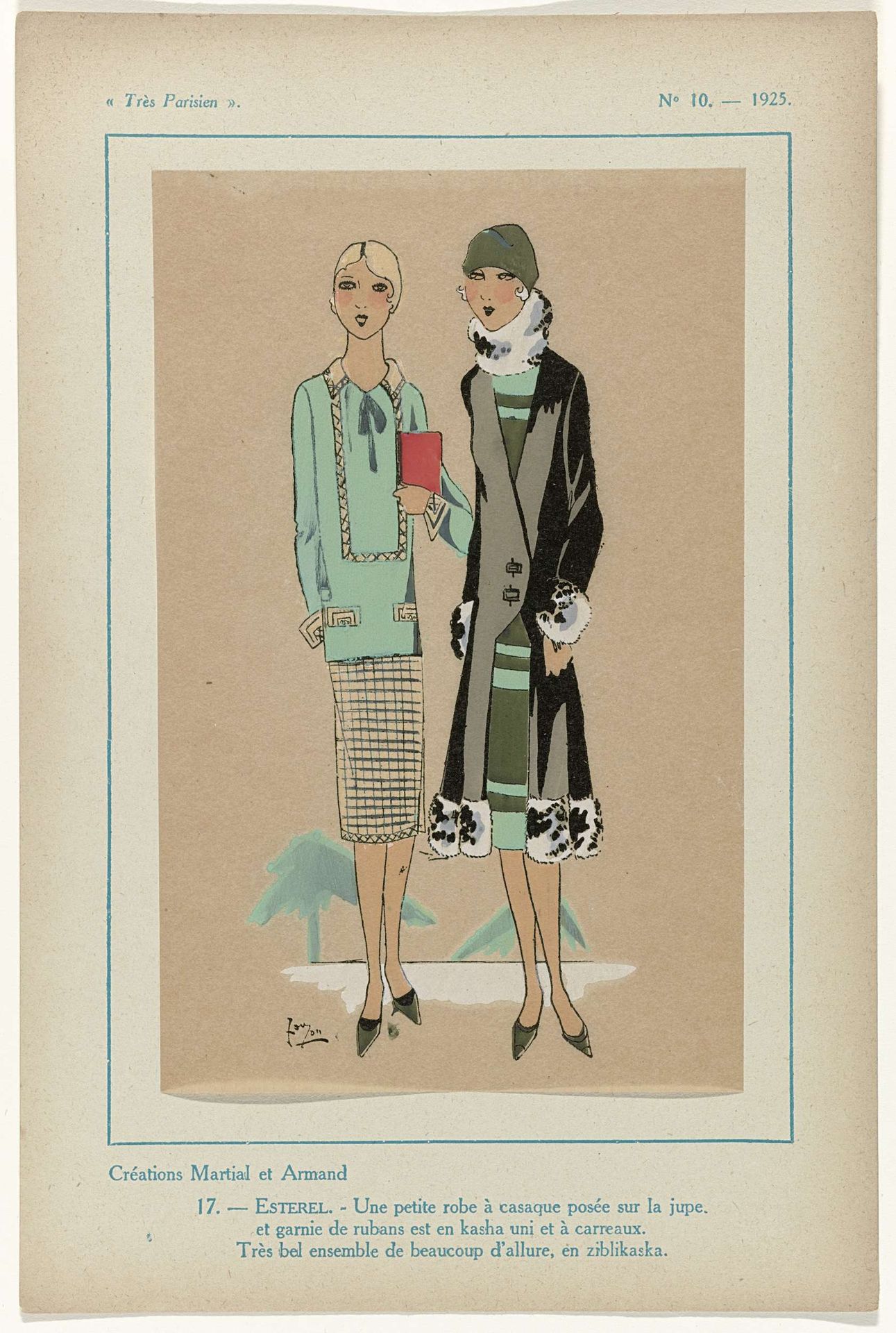 Très Parisien, 1925,  No. 10, Pl. 17: Créations Martial et Armand - ESTEREL by G-P. Joumard