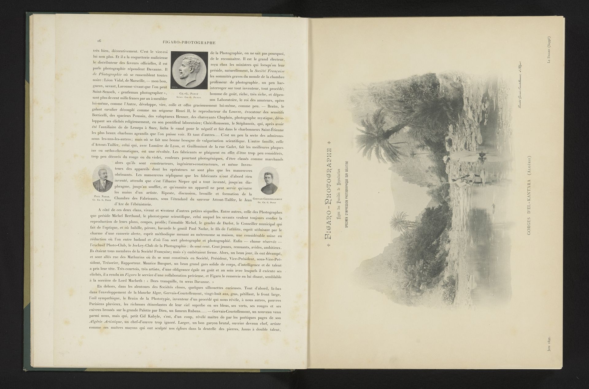 Gezicht op de kloof bij El Kantara te Algerije by Jules Gervais-Courtellemont