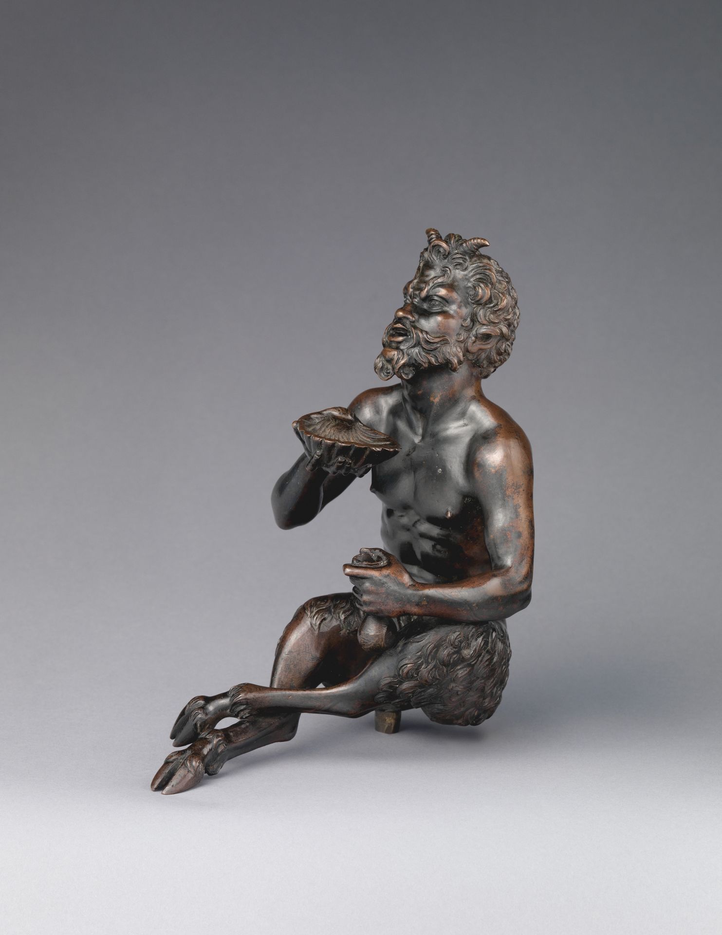 Seated satyr with a shell by Andrea Briosco, called Riccio