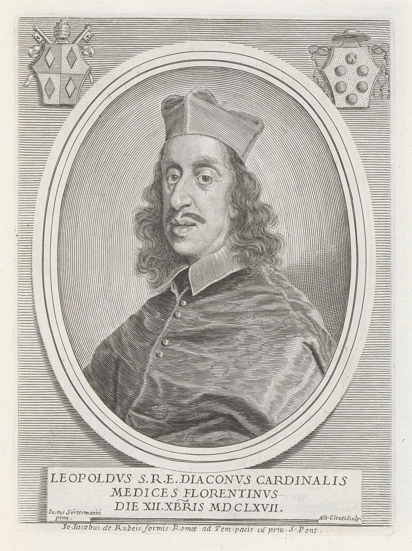 Portret van kardinaal Leopoldo de' Medici by Albertus Clouwet
