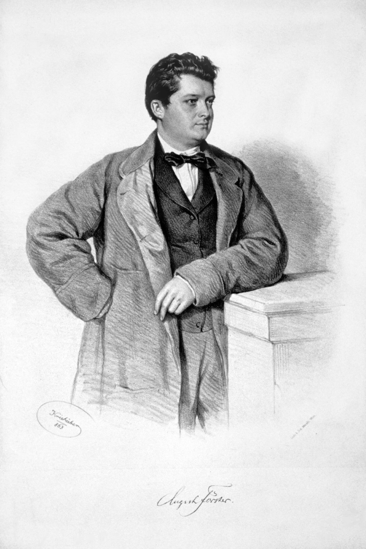 August Förster, German actor and theatre director by Josef Kriehuber