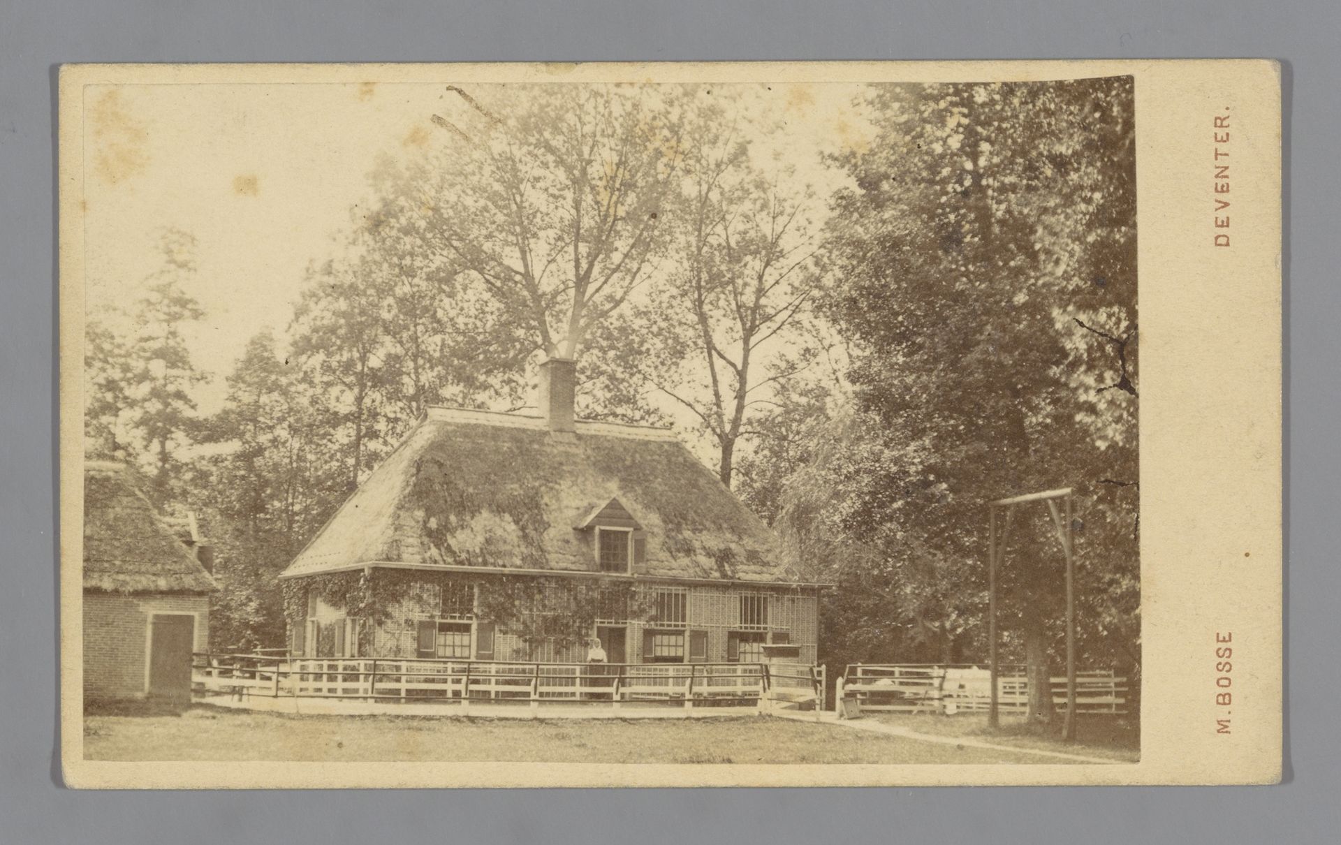 Exterieur van een boerderij (vermoedelijk) nabij Deventer by Johann Heinrich Martin Bosse