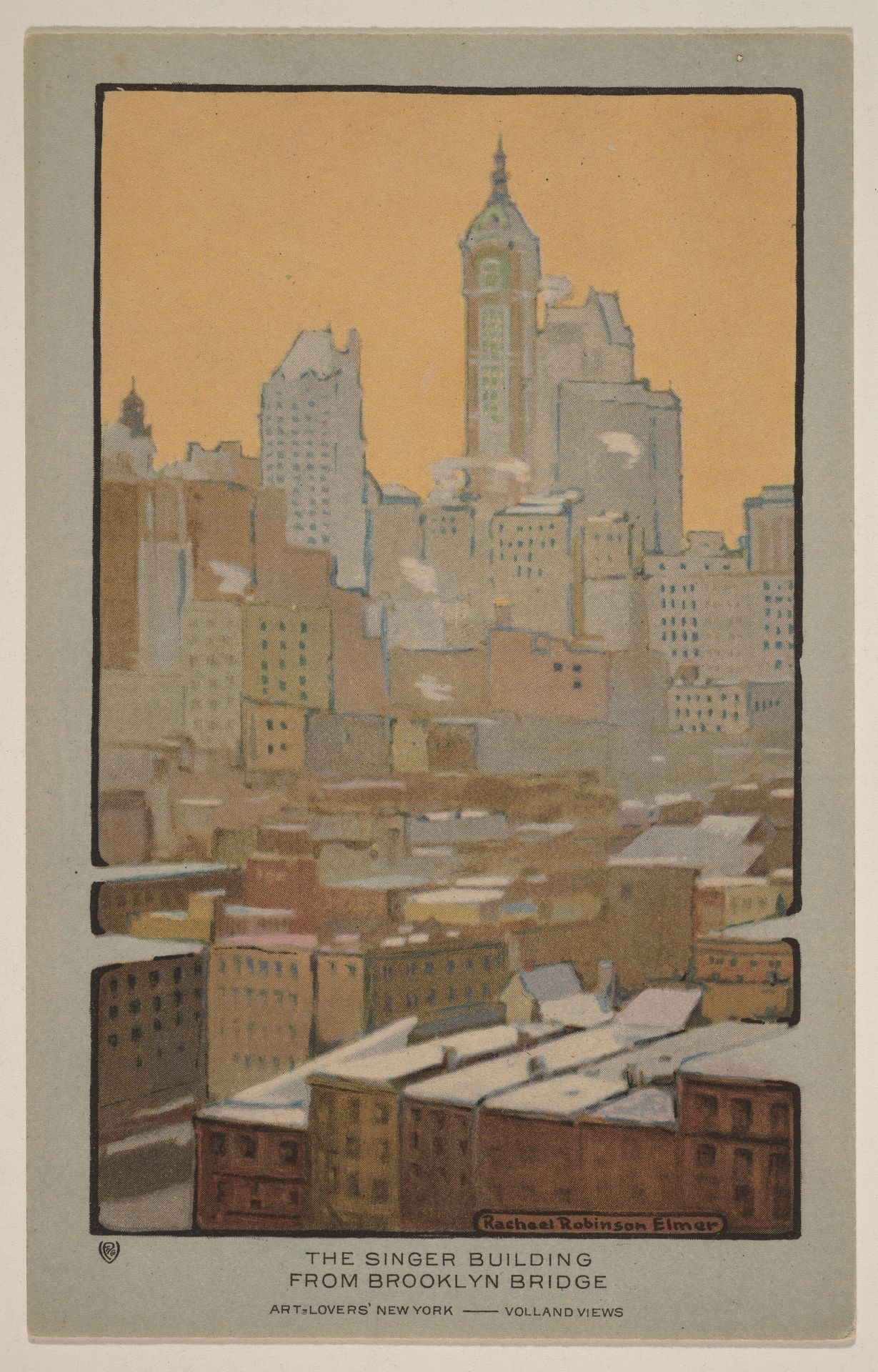 The Singer Building from Brooklyn Bridge by Rachael Robinson Elmer