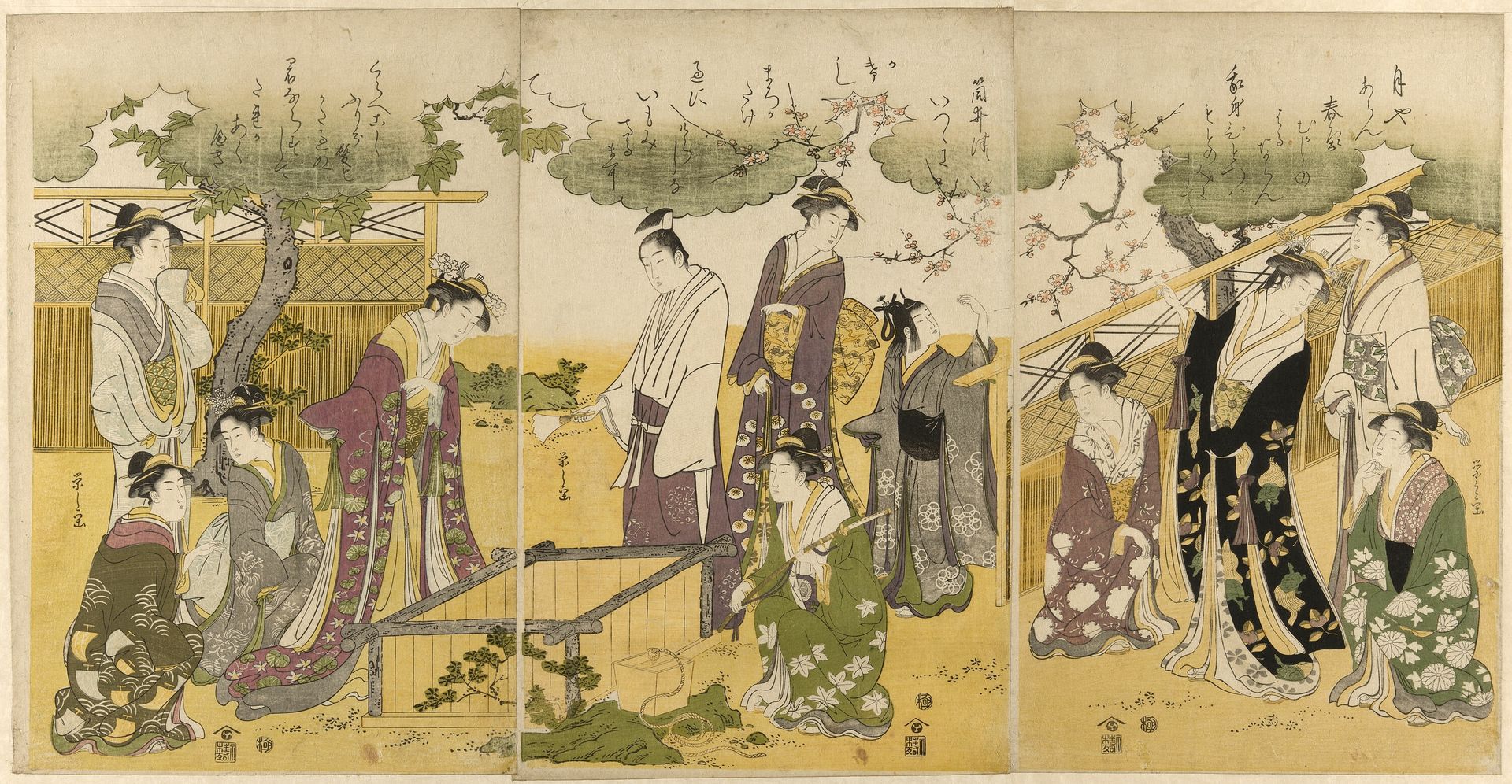 Parody of the Well Curb Story from the Tales of Ise by Chōbunsai Eishi 鳥文斎栄之