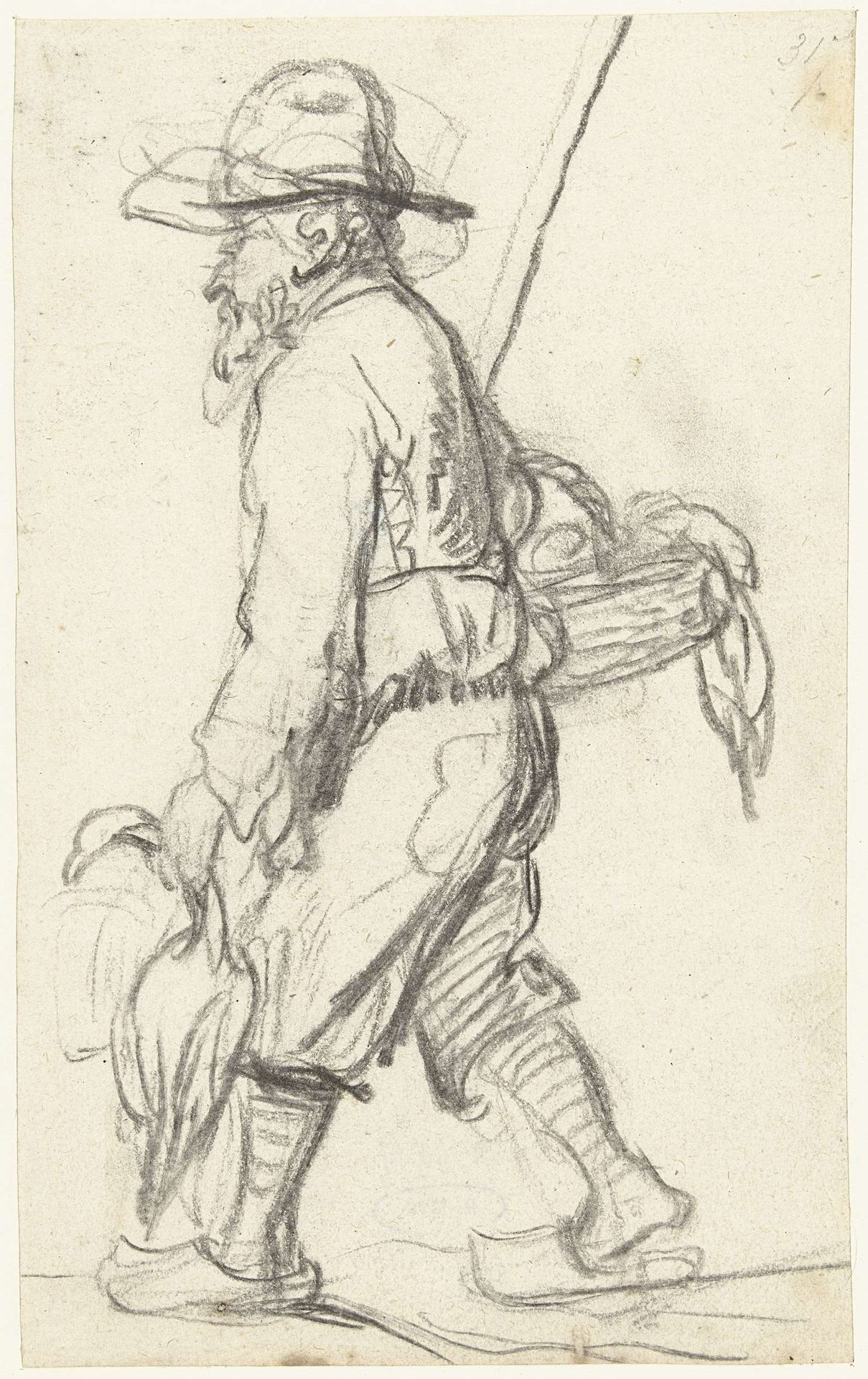Jager met een mand met eenden by Gerard ter (II) Borch