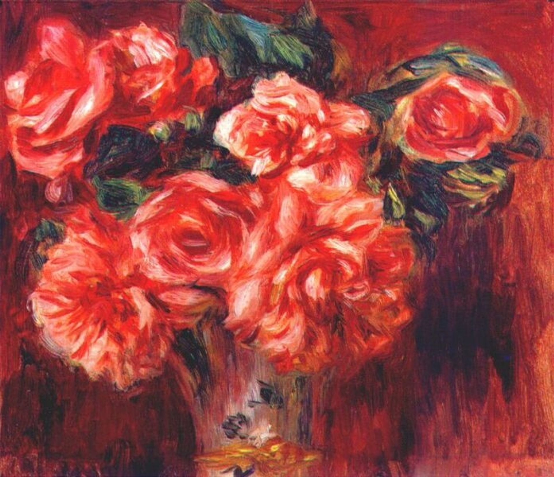 Moss roses by Pierre-Auguste Renoir