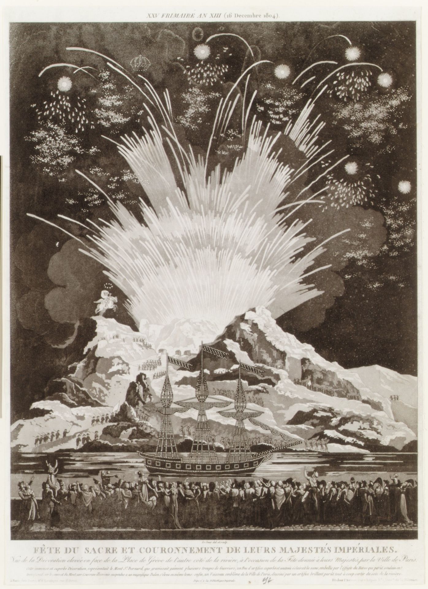 Coronation of Napoleon, Paris, December 16, 1804 by Louis Le Coeur