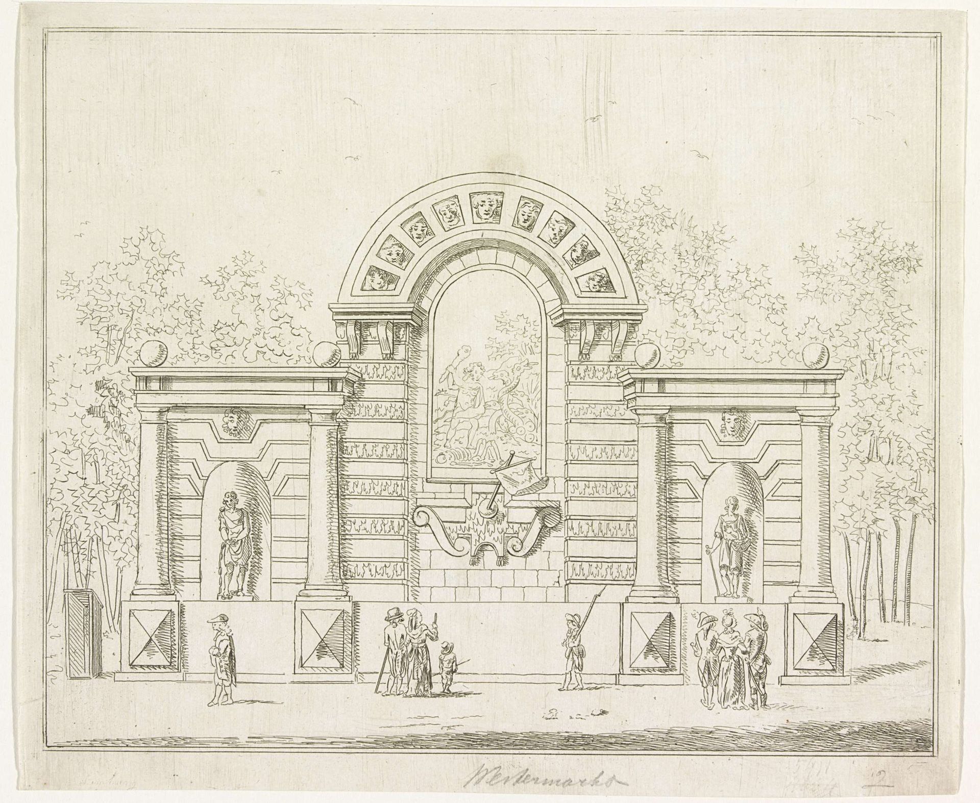 Vernietiging der Aristocratie, decoratie op de Westermarkt, 1795 by A. Verkerk