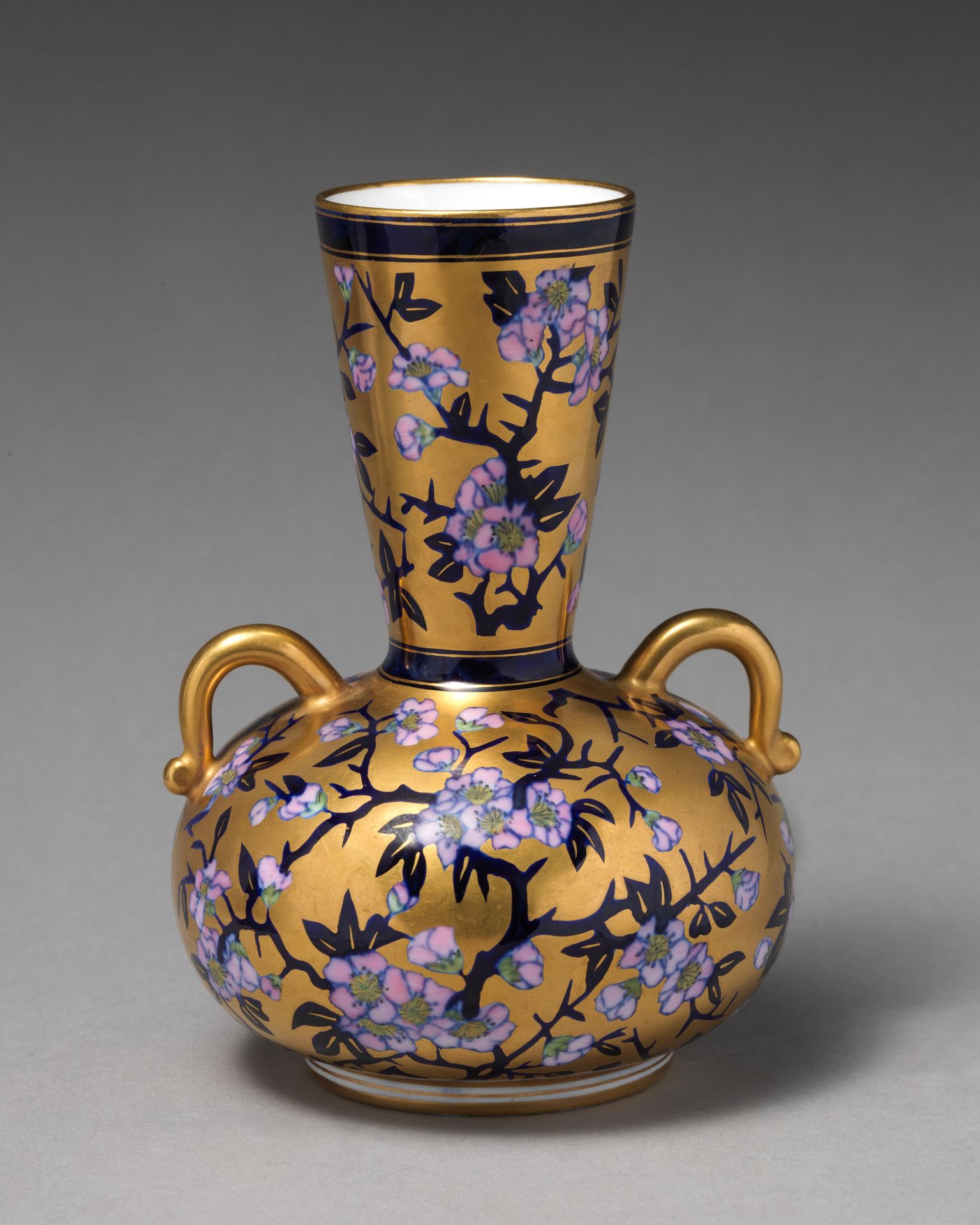 Vase with branch of white blossom (one of a pair) by Coalport