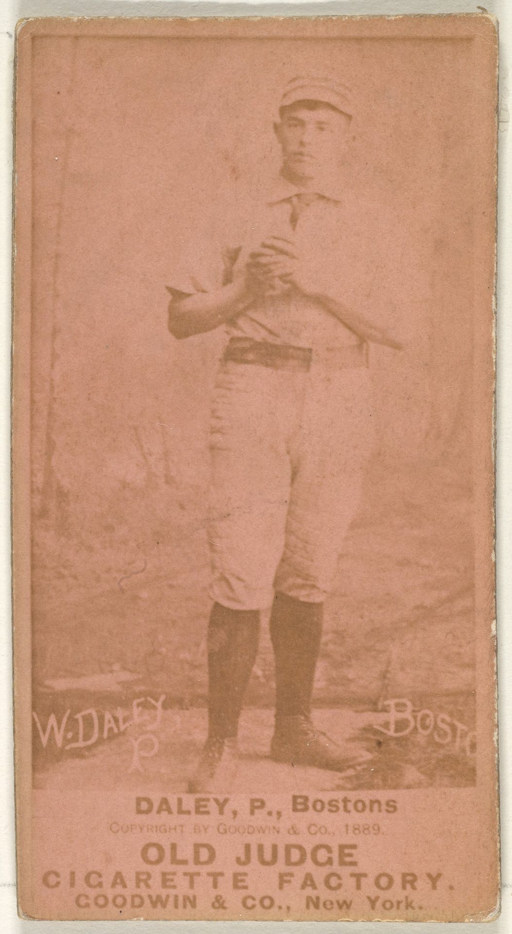 Daley, Pitcher, Boston, from the Old Judge series (N172) for Old Judge Cigarettes by Goodwin & Company