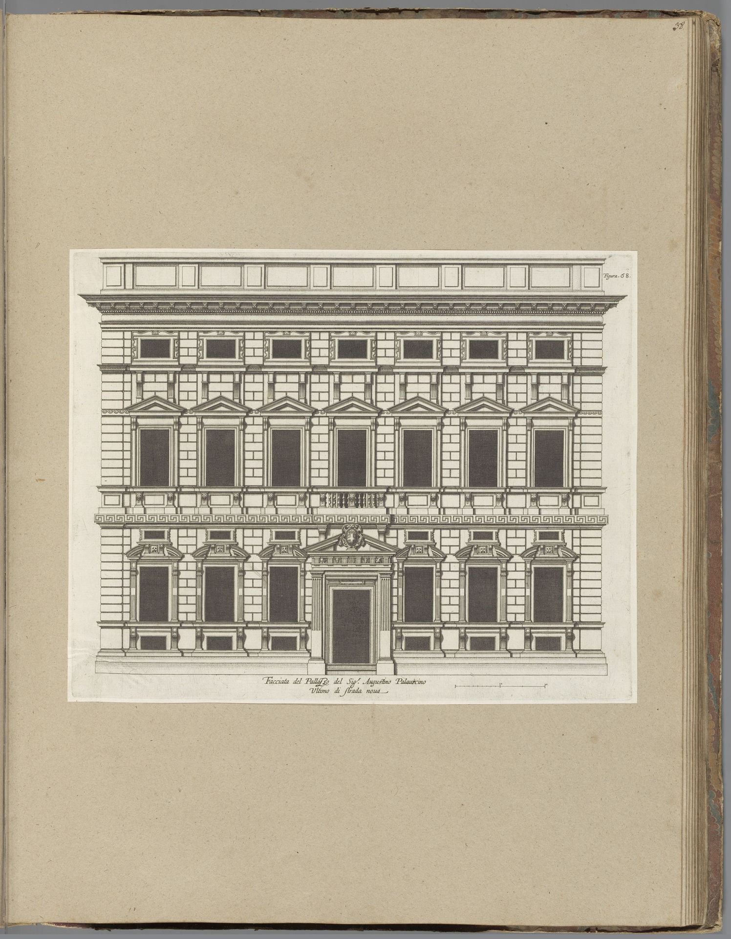 Opstand van de façade van het Palazzo Pallavicini-Cambiaso te Genua by Nicolaes Ryckmans