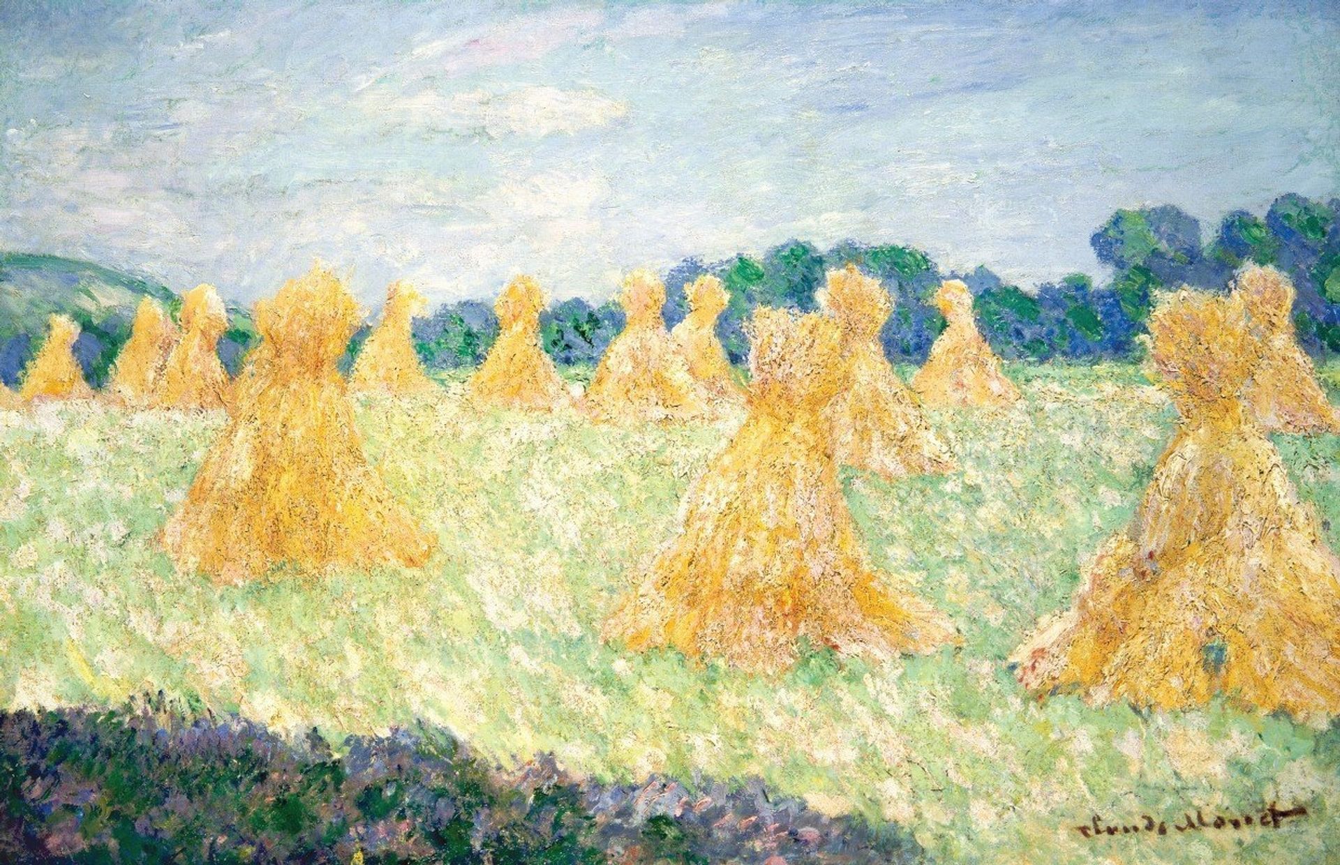 The Young Ladies of Giverny, Sun Effect by Claude Monet