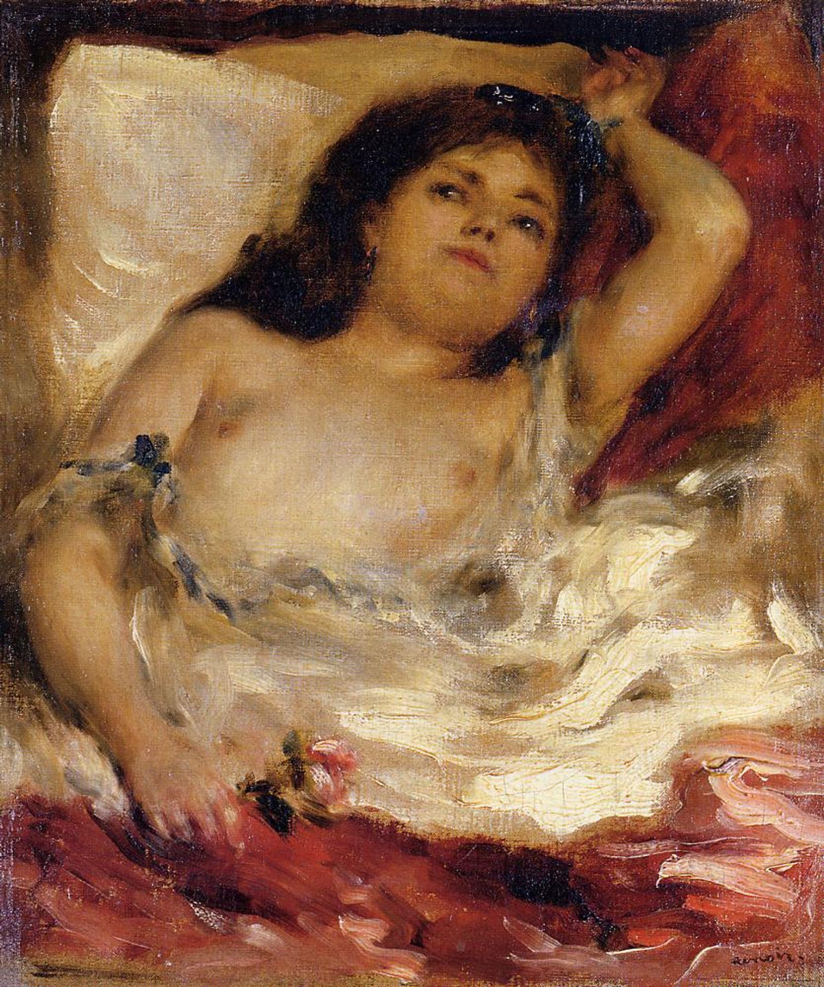 Reclining Semi Nude (Nude Half-Length) by Pierre-Auguste Renoir