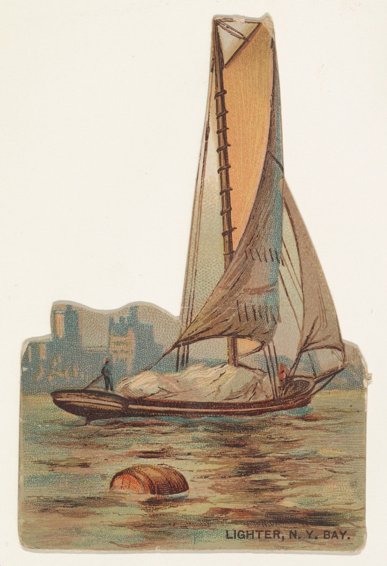 Lighter, New York Bay, from the Types of Vessels series (N139) issued by Duke Sons & Co. to promote Honest Long Cut Tobacco by W. Duke, Sons & Co.