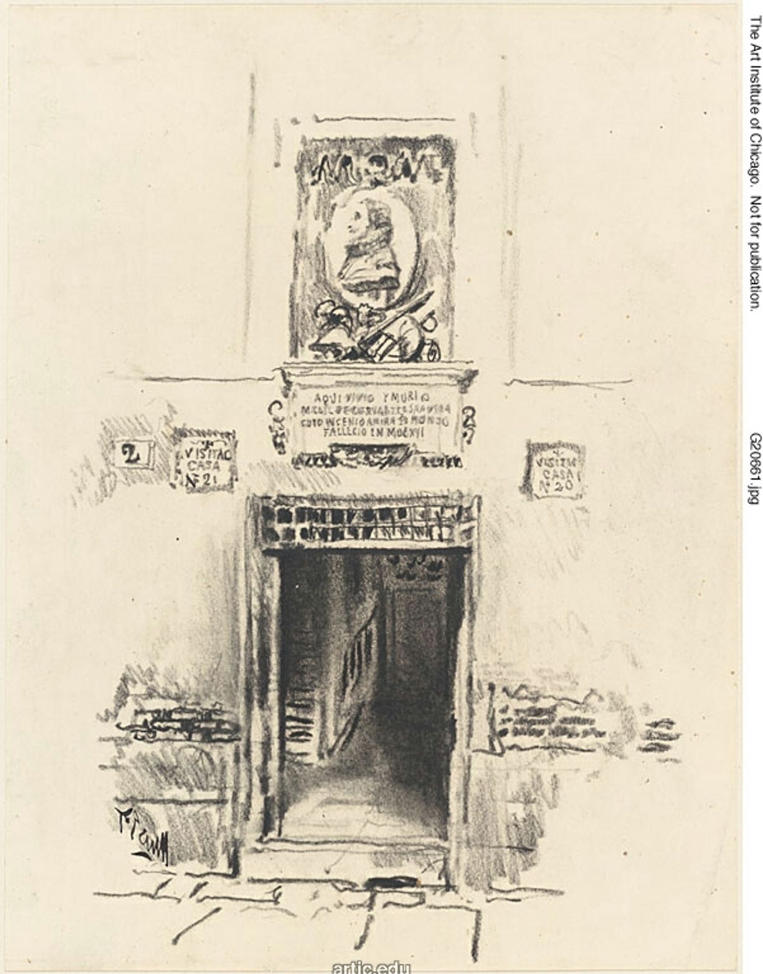House of Cervantés, Madrid by Joseph Pennell